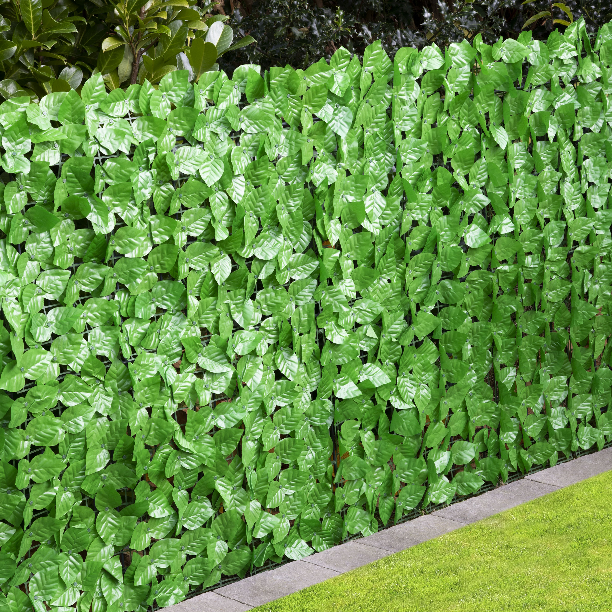 Sichtschutzhecke Blätterwand - 300 x 100 cm - Künstliche Sichtschutz Birkenblätter-Matte