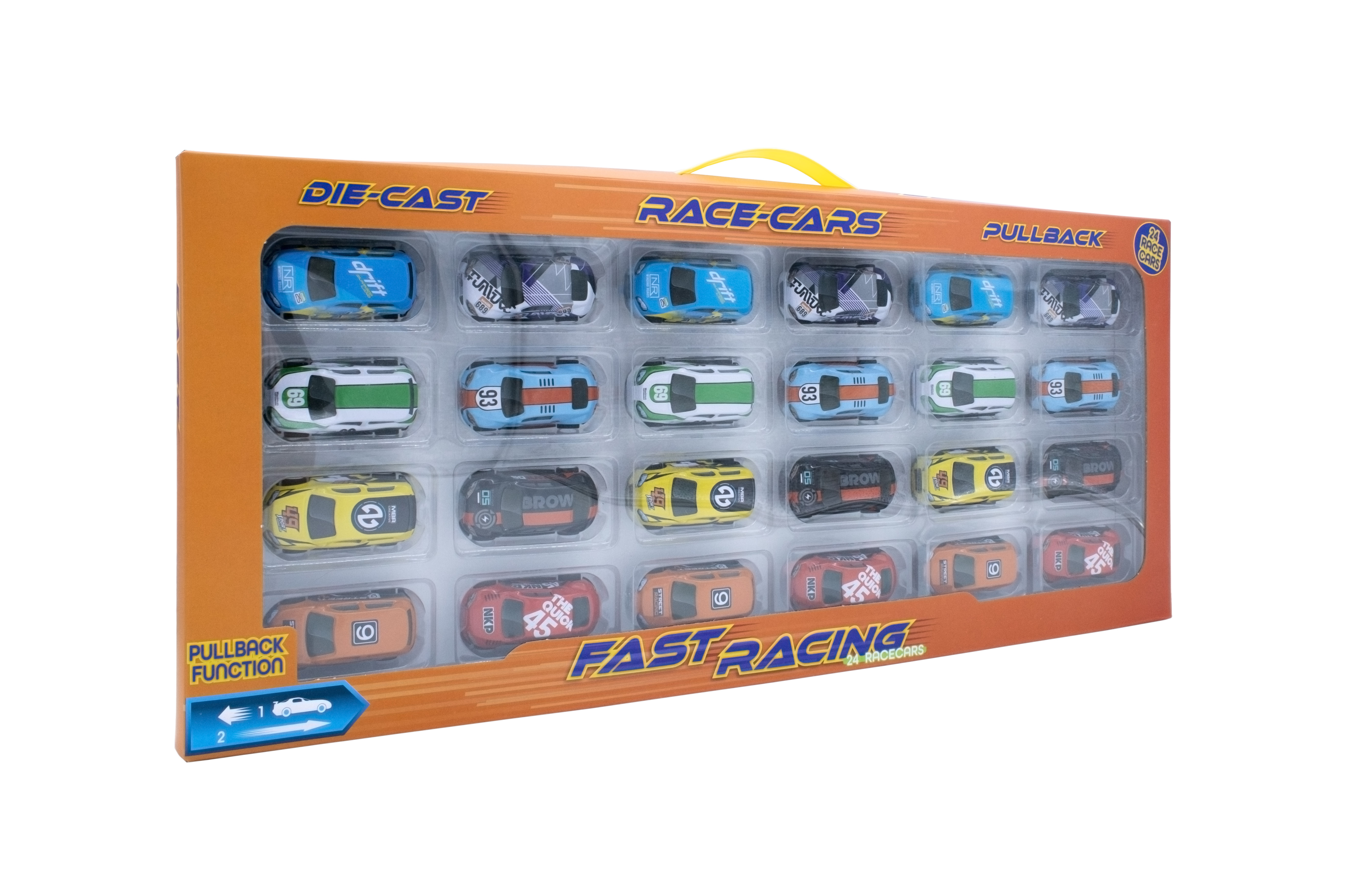Miniatur Fahrzeuge Auto Set - 24 Teile - Kinder Spielzeug Ralley Wagen zum Aufziehen