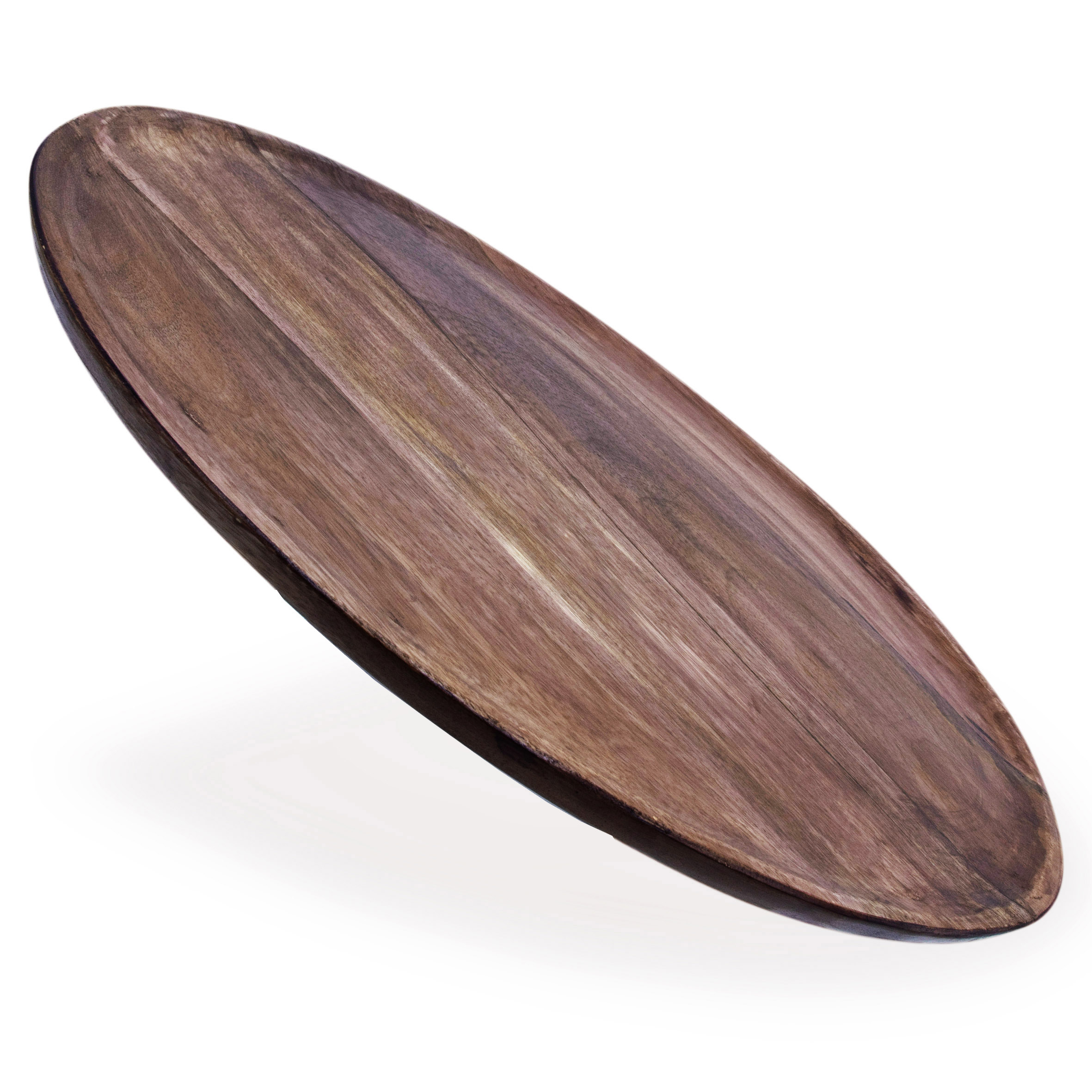 Walnussholz Dekotablett natur rund - 38 cm - Massivholz Servierteller glatt geschliffen