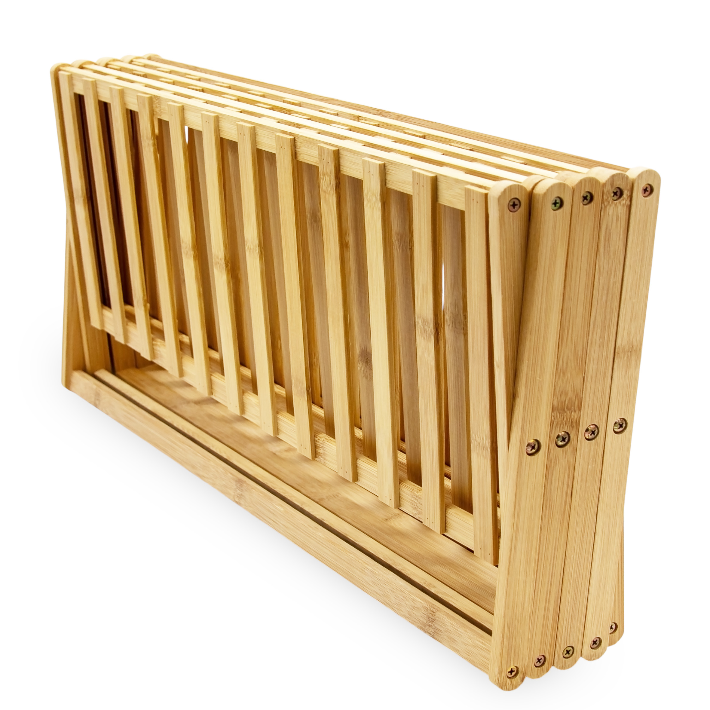 Klappbares Bambus Schuhregal mit 5 Ablagen - 87 x 68 cm - platzsparendes Aufbewahrungsregal für Schuhe