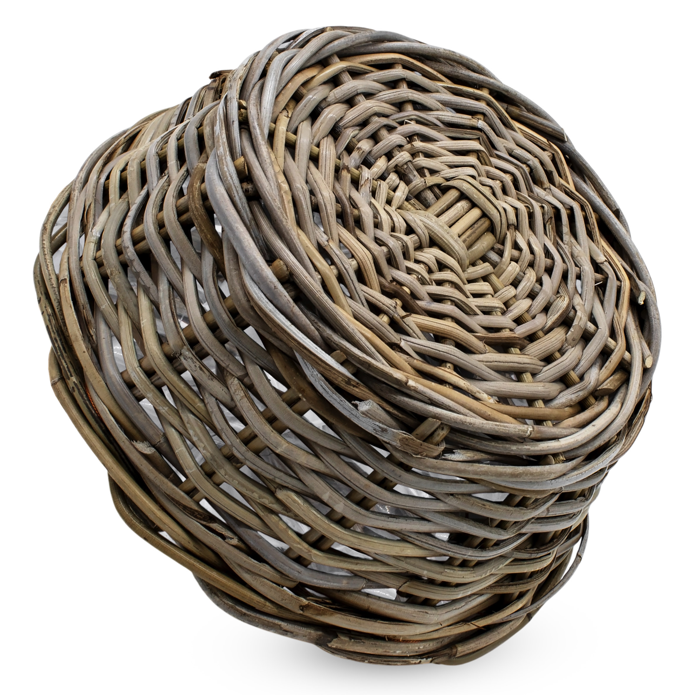 Geflochtener Weide Pflanzkorb natur - 30 cm - Rattan Blumenkorb rund mit Folie