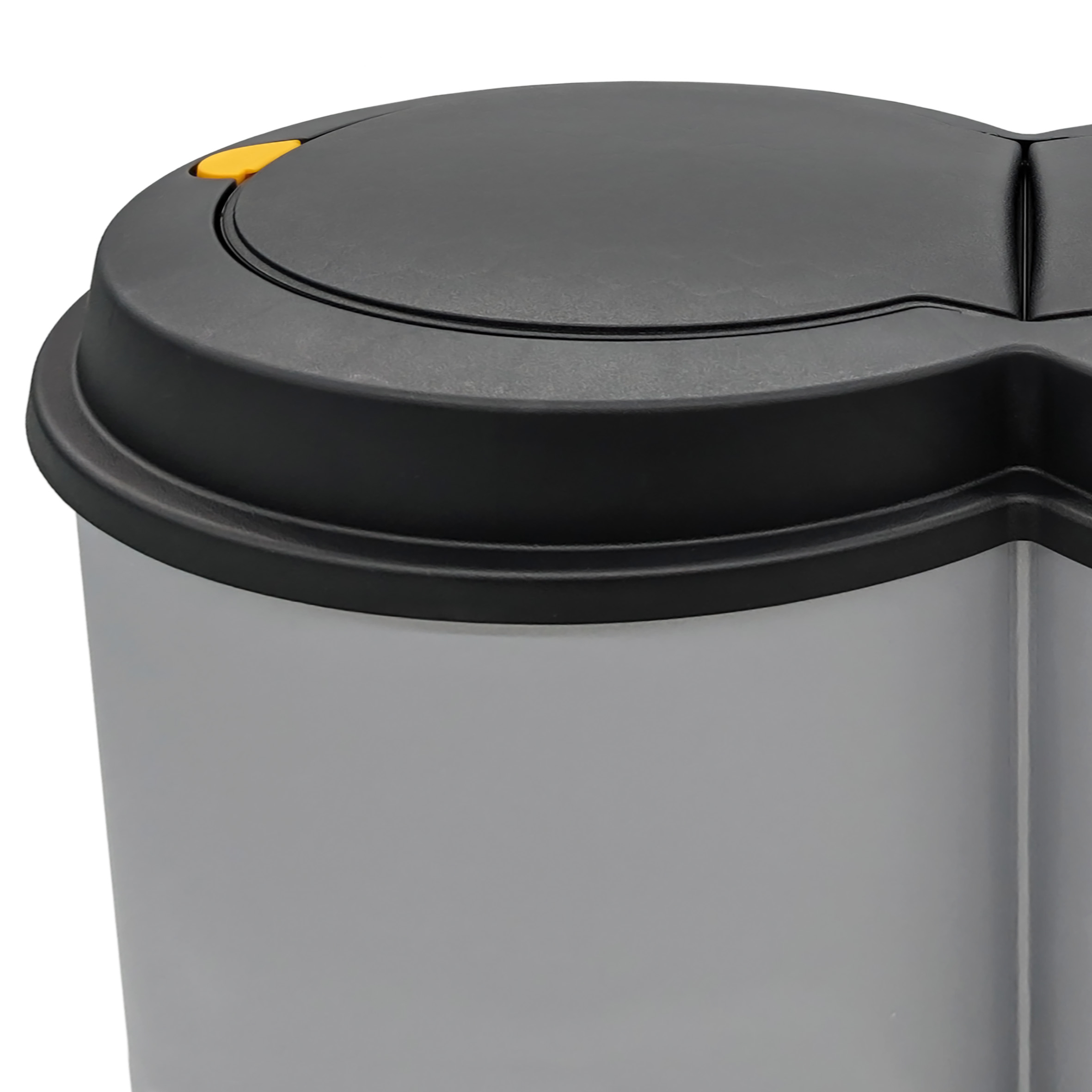 Abfalleimer 2x25 Liter Duo Bin - Farbe: grau mit schwarzem Deckel