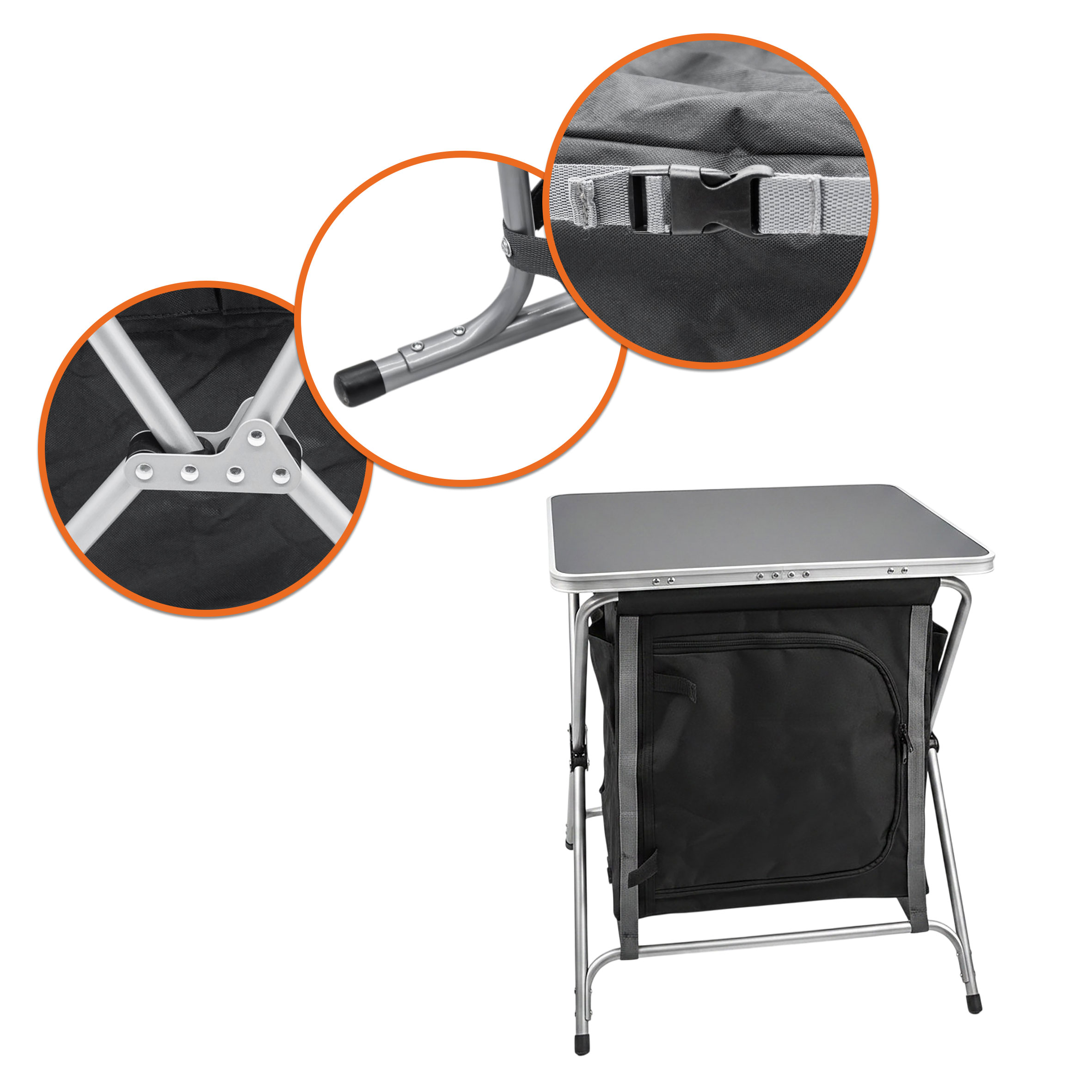 Alu Campingschrank faltbar - Camping Tisch Falt Schrank Küche Vorzelt Zubehör