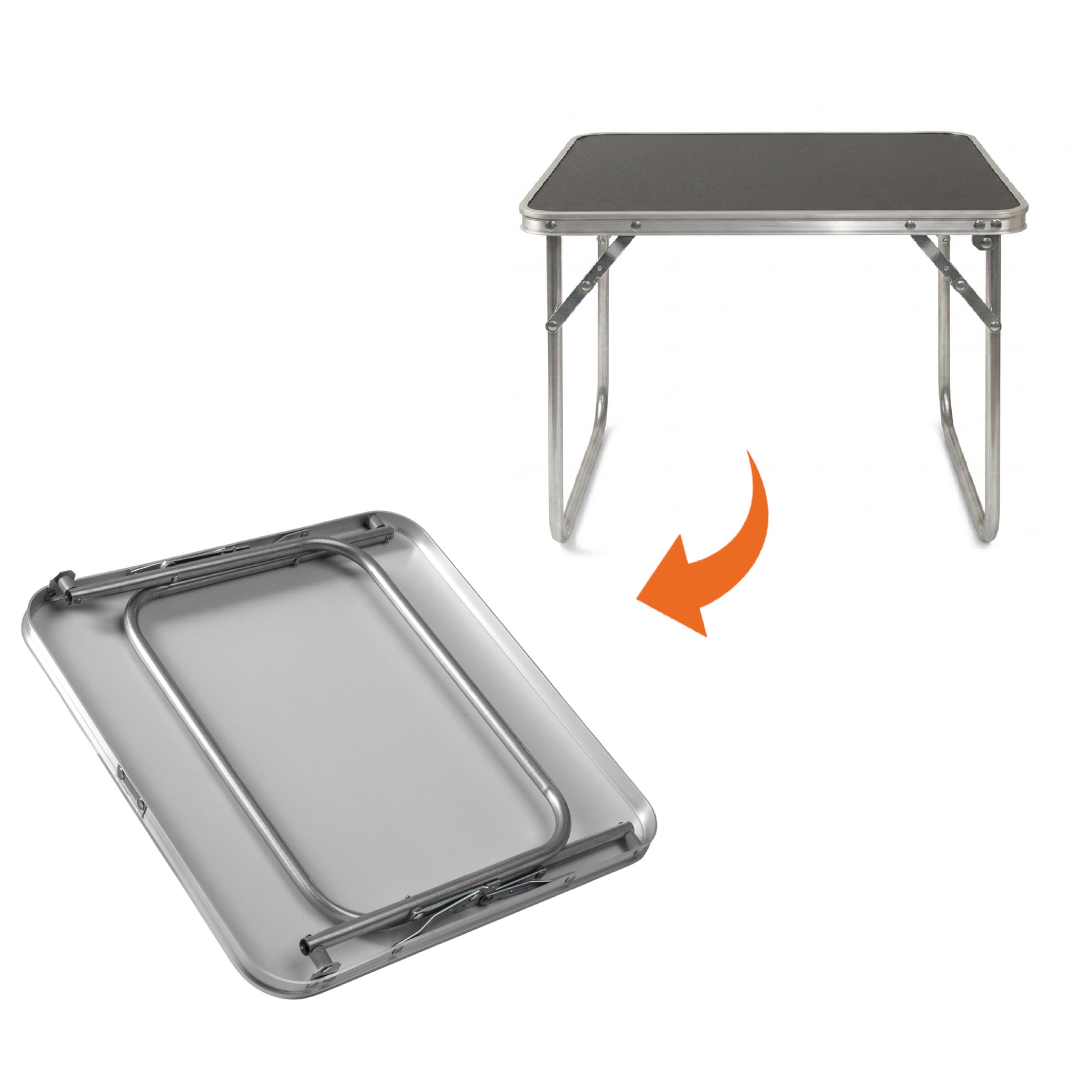 Mini Alu Campingtisch schwarz klappbar - 40 x 40 cm - Outdoor Klapptisch klein Belastbarkeit bis 15 kg
