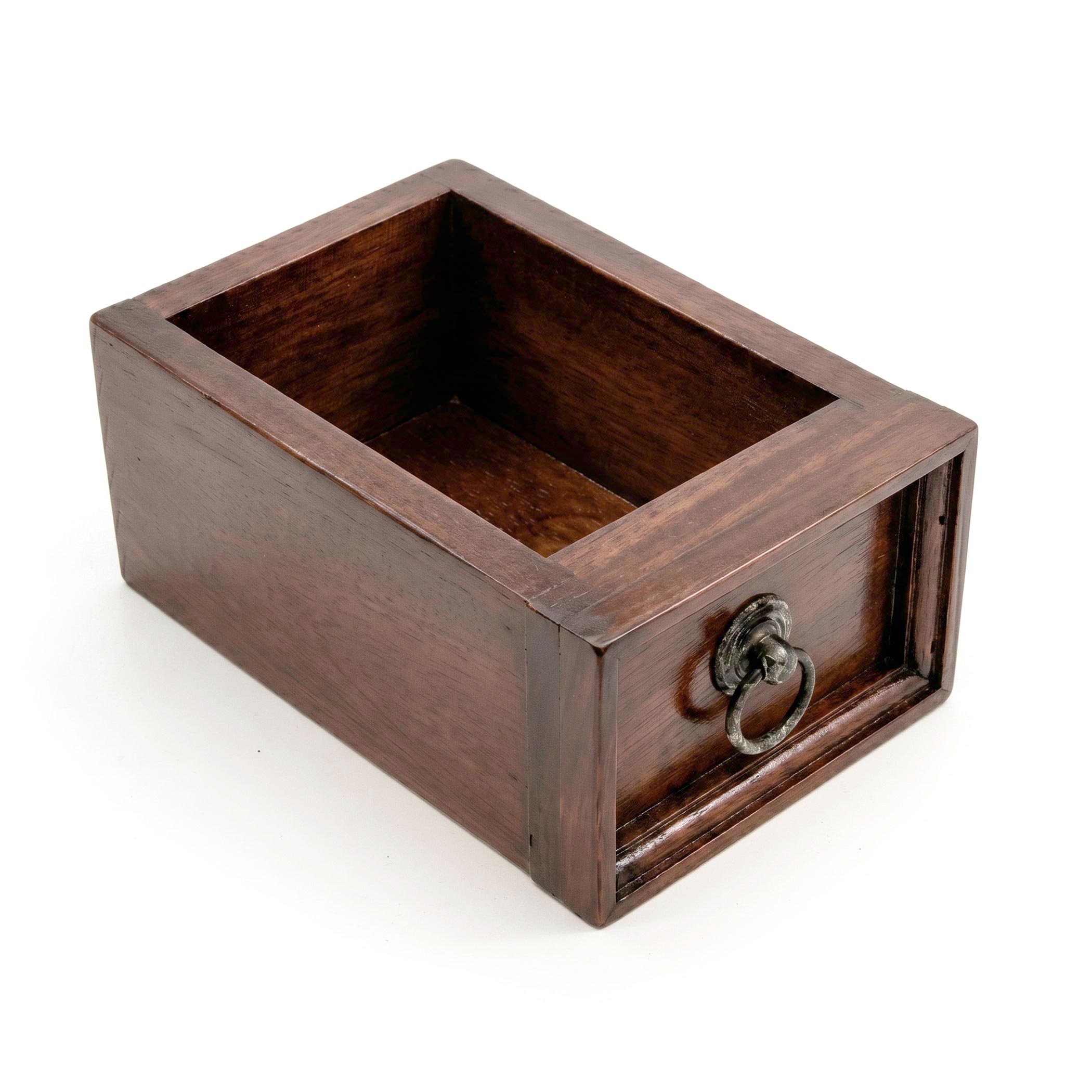 Mahagoni Beistelltisch mit Schublade 67 x 25 cm - braun - Vintage Holz Telefontisch