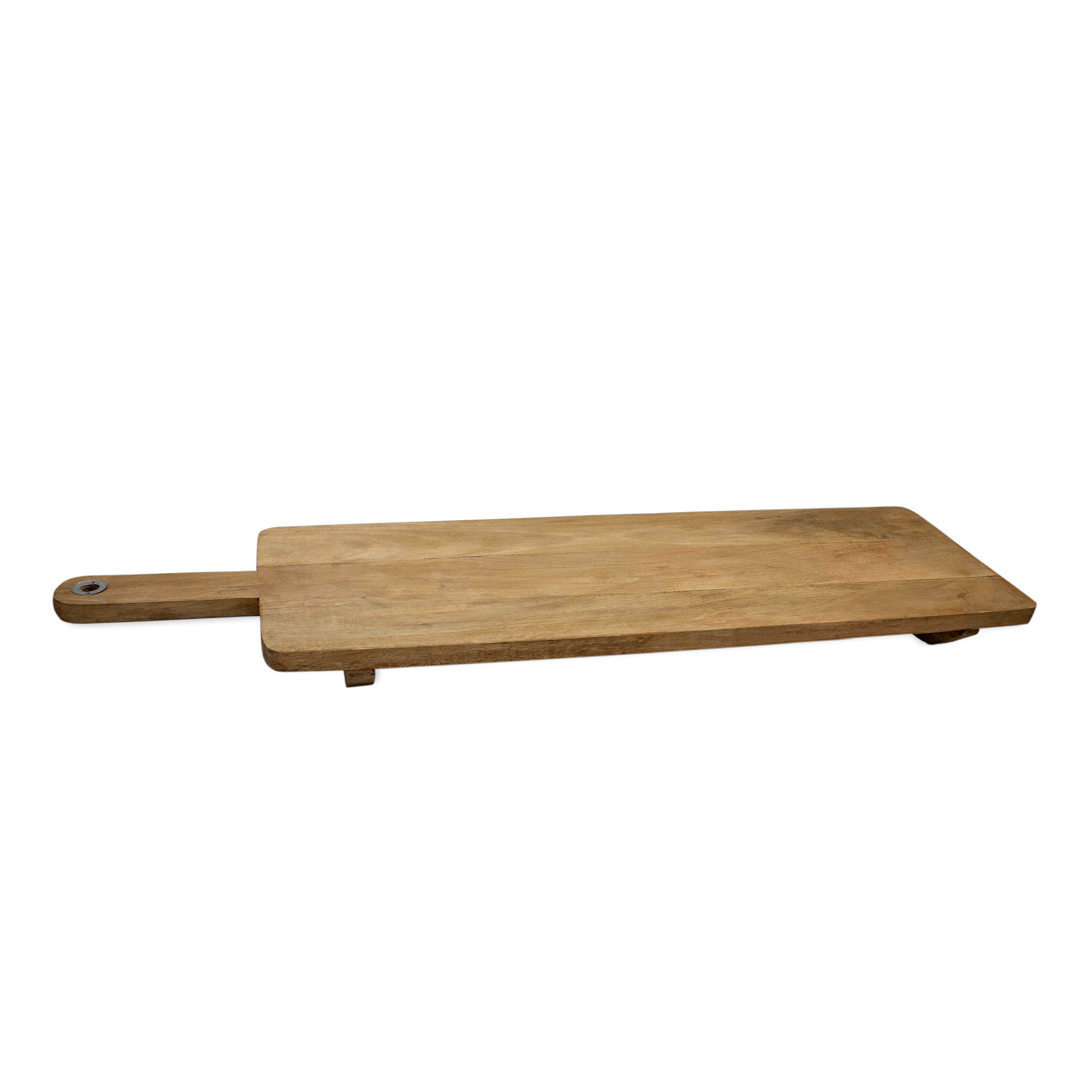 XXL Mango Servierbrett natur mit Griff - 100 x 30 cm - Holz Tapas Brett groß mit Standfuß