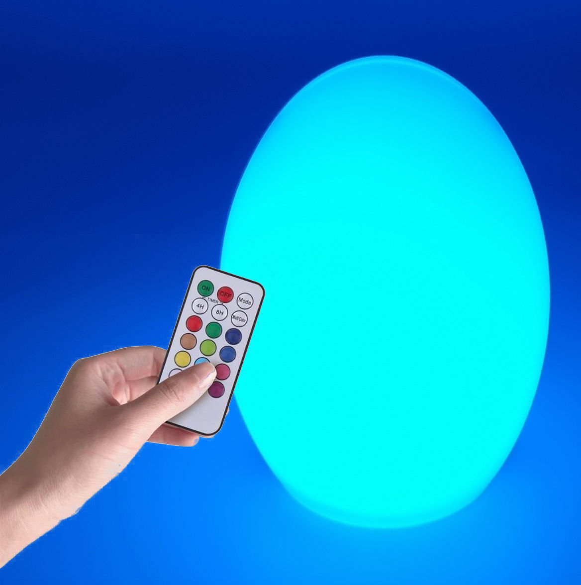 LED Leuchtball multi color mit Fernbedienung - 19 cm - Tisch Leuchte mit Farbwechsel und Timer