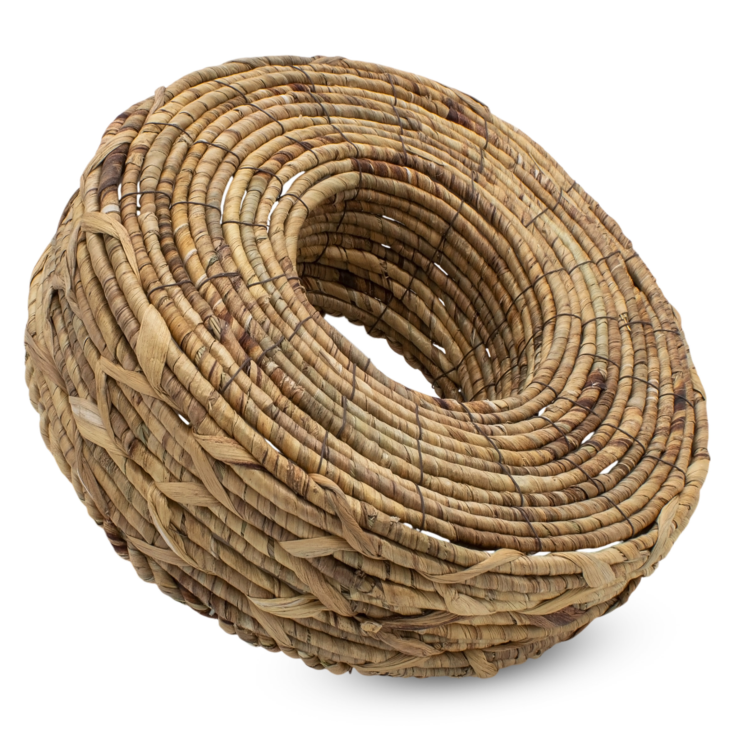 Pflanzring aus Wasserhyazinthe mit Folie 2er Set - 36 / 30 cm - Naturfaser Blumenschale zum direkten Bepflanzen