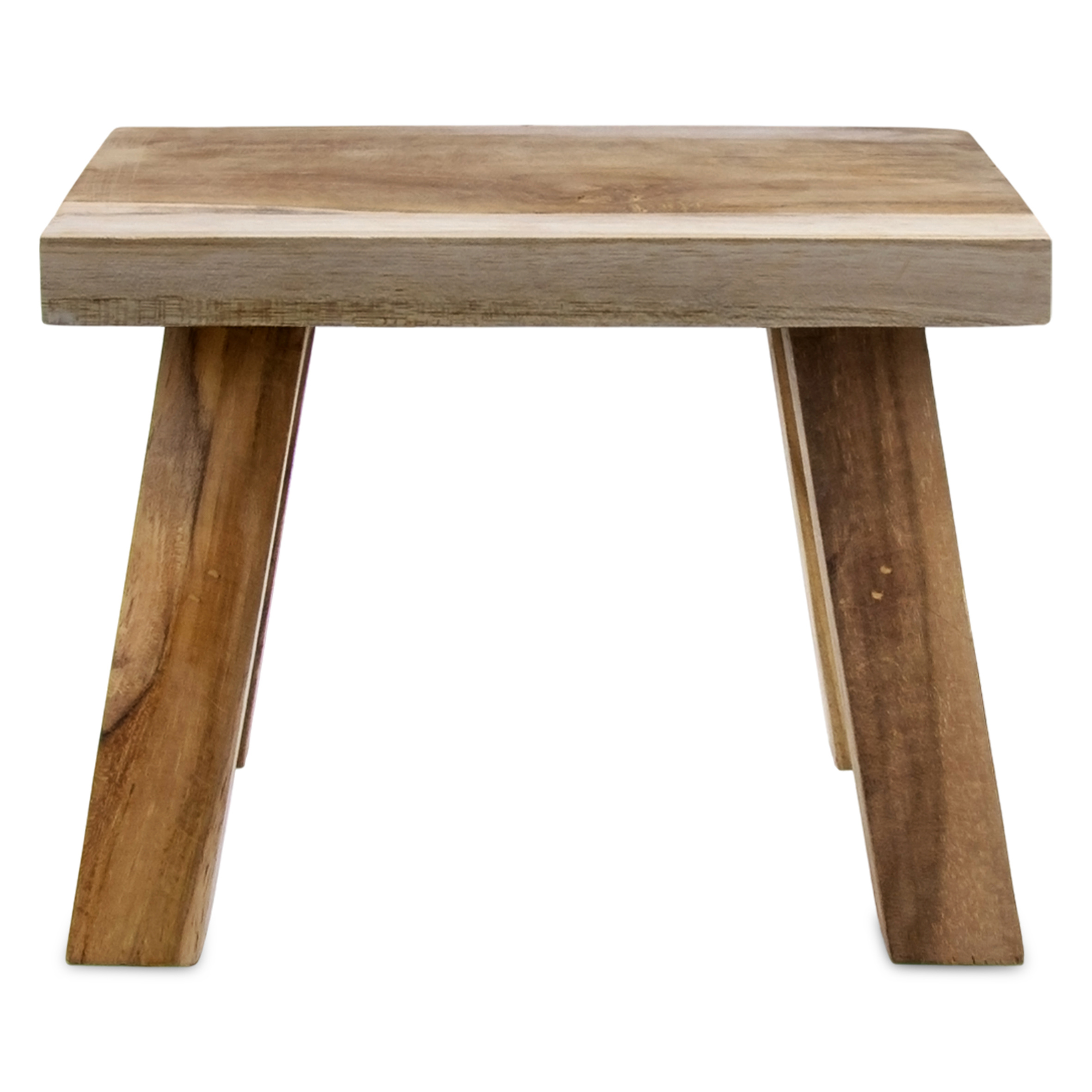 Teakholz Blumenbank natur rechteckig - 21 x 12 cm - Massivholz Deko Hocker Landhaus rustikal