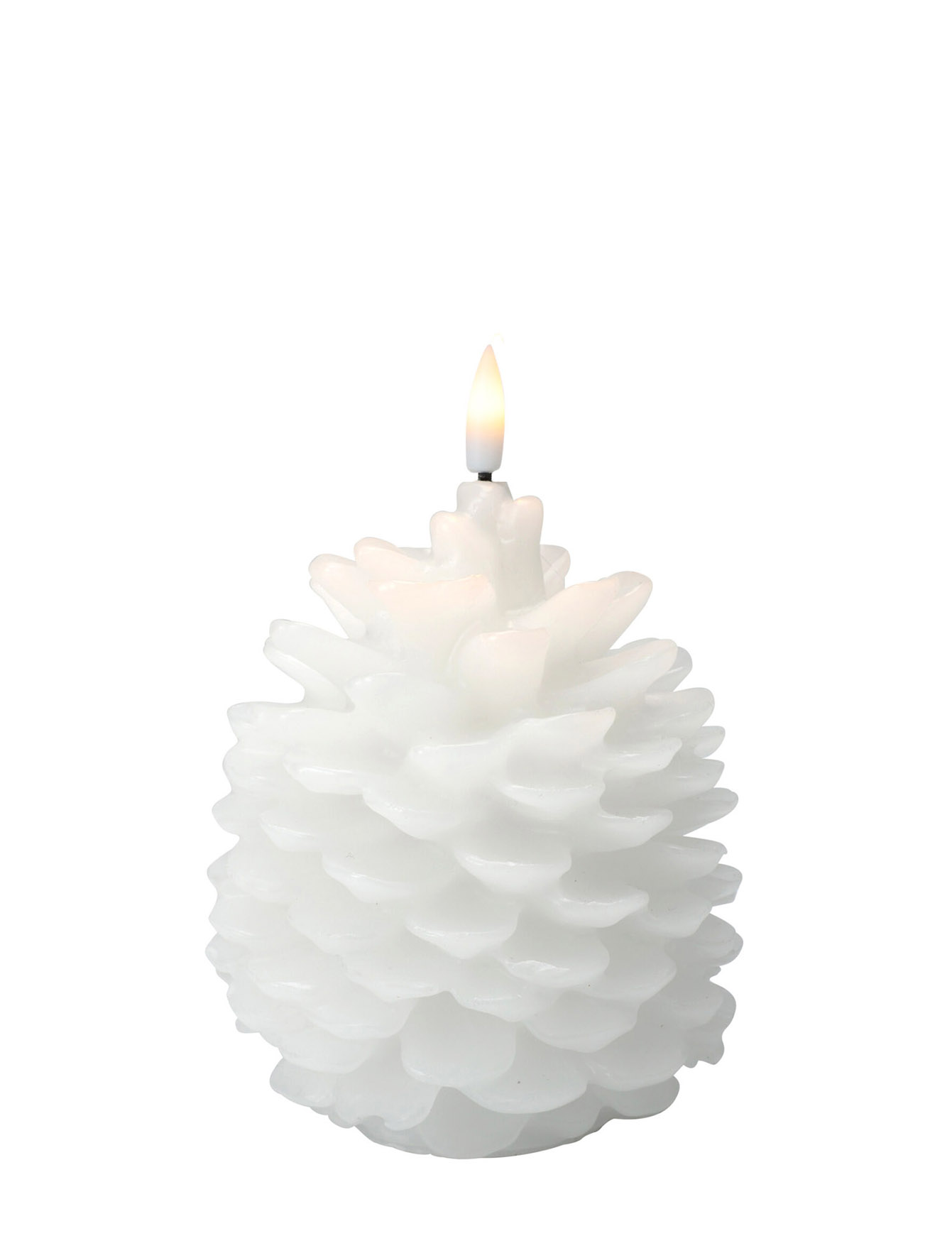 LED Motiv Wachskerze - Tannenbaum oder Tannenzapfen - Weihnachts Kerze Batterie betrieben mit Timer - Dekokerze mit Flackereffekt