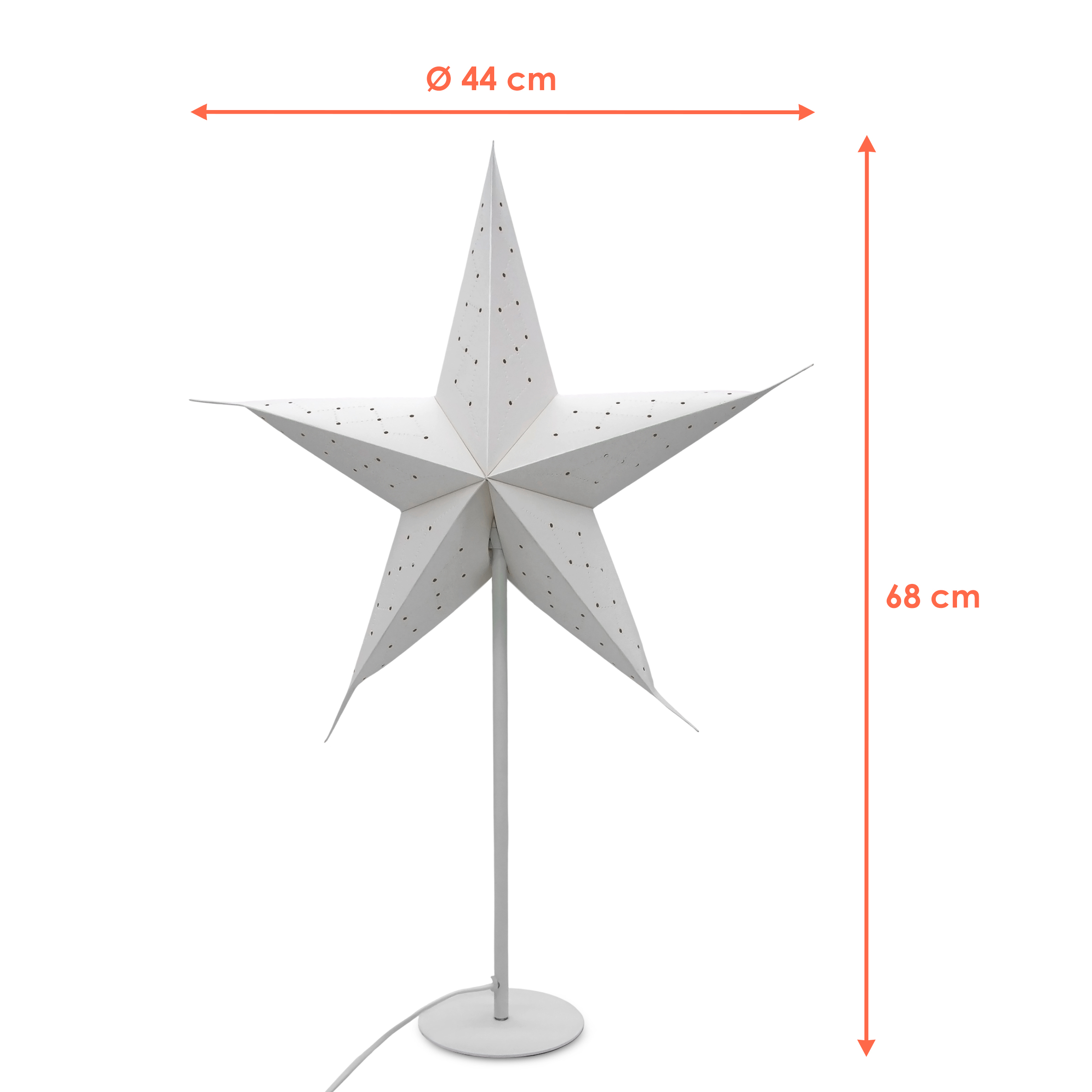 Weihnachtsstern Tischlampe - 68x44 cm - Fenster Deko Stern Tischleuchte
