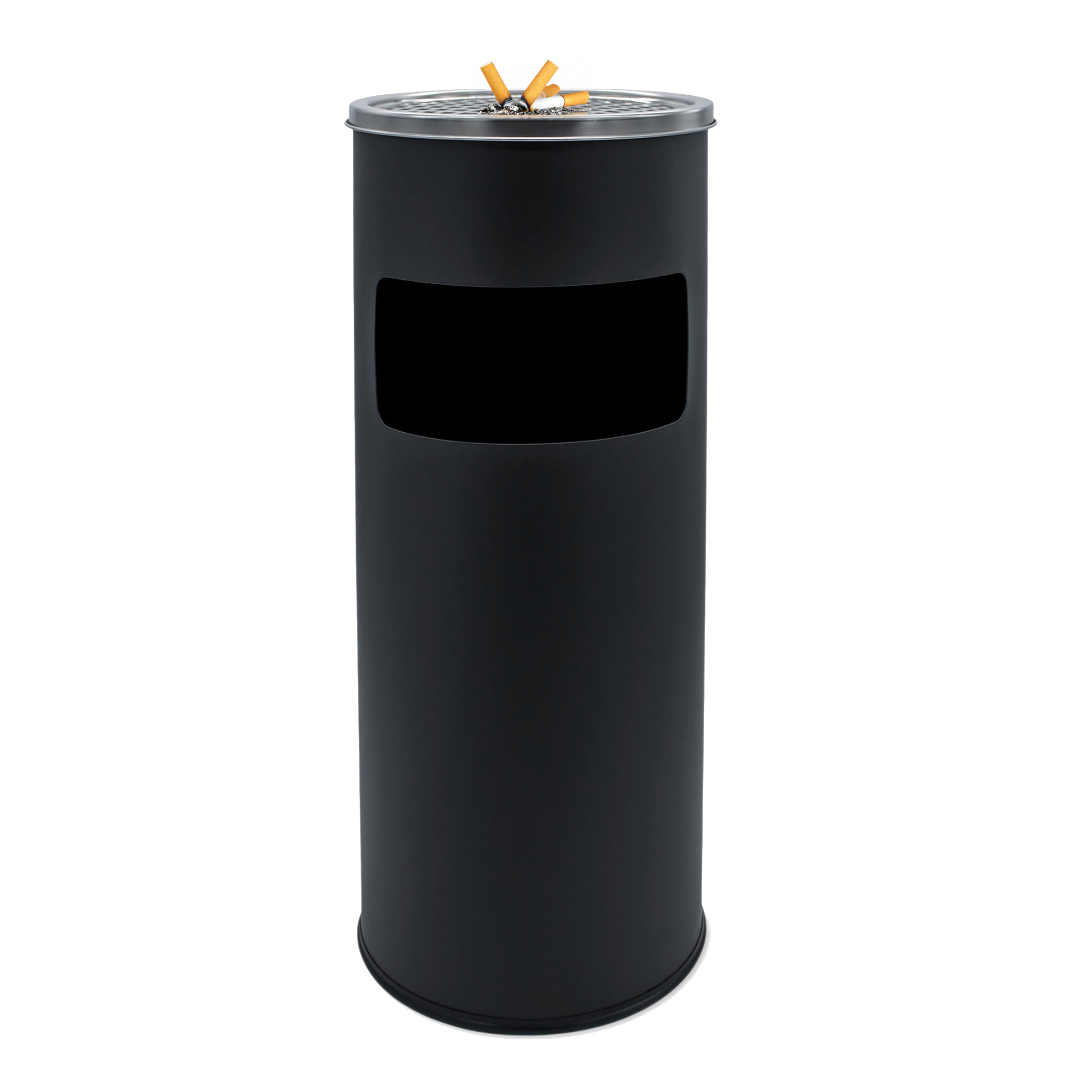 Edelstahl Standaschenbecher schwarz für Außen - 60 x 25 cm