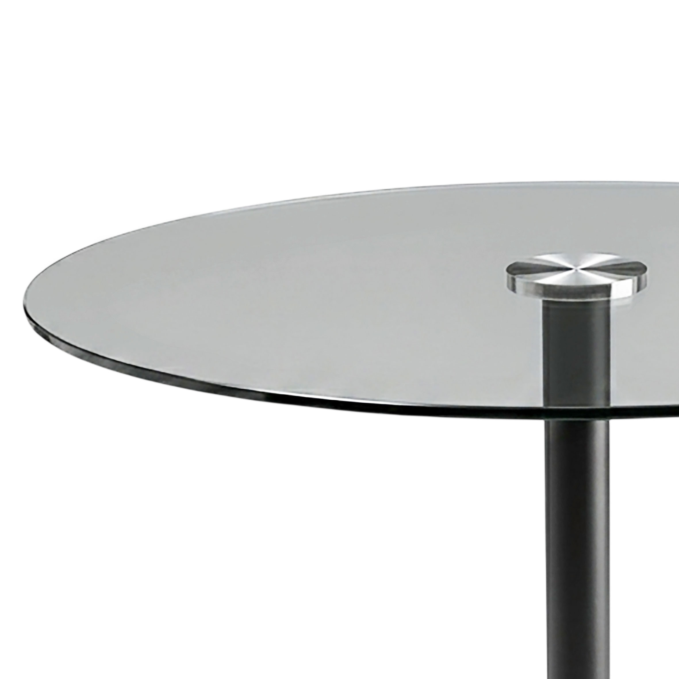 Metall Beistelltisch rund mit Glasplatte - 53 x 35 cm - Couchtisch im Modernen Bistrotisch Design