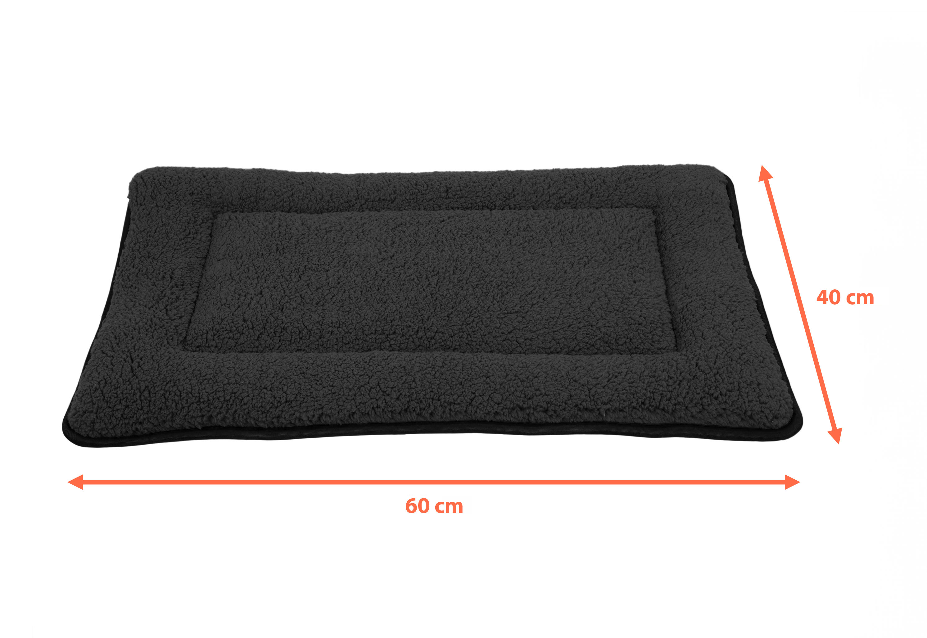 Plüsch Haustiermatte waschbar 60 x 40 cm - anthrazit - Hundebett mit rutschfester Unterseite