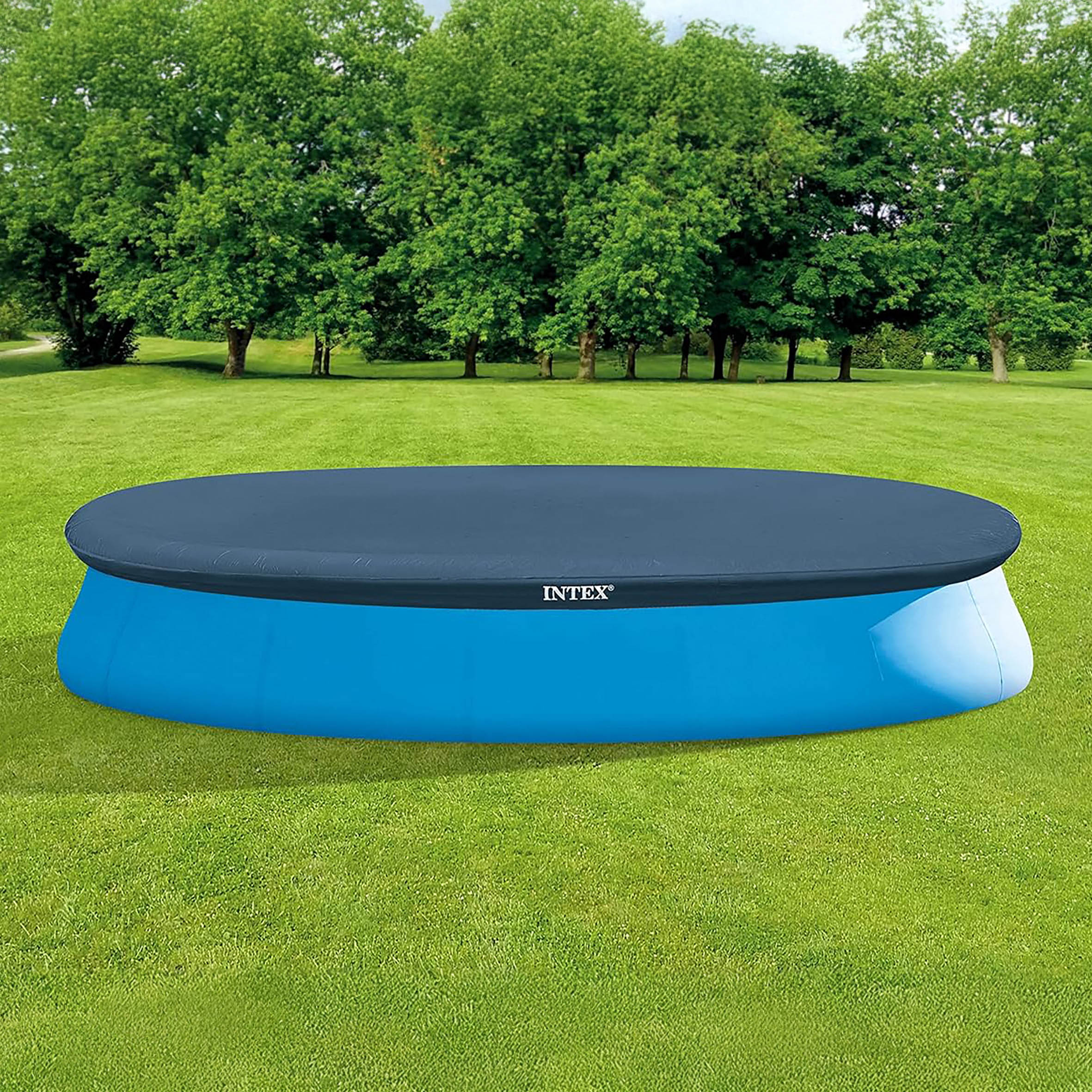Intex Poolabdeckung rund blau - 424 cm - Schutzplane für Easy Set Pools