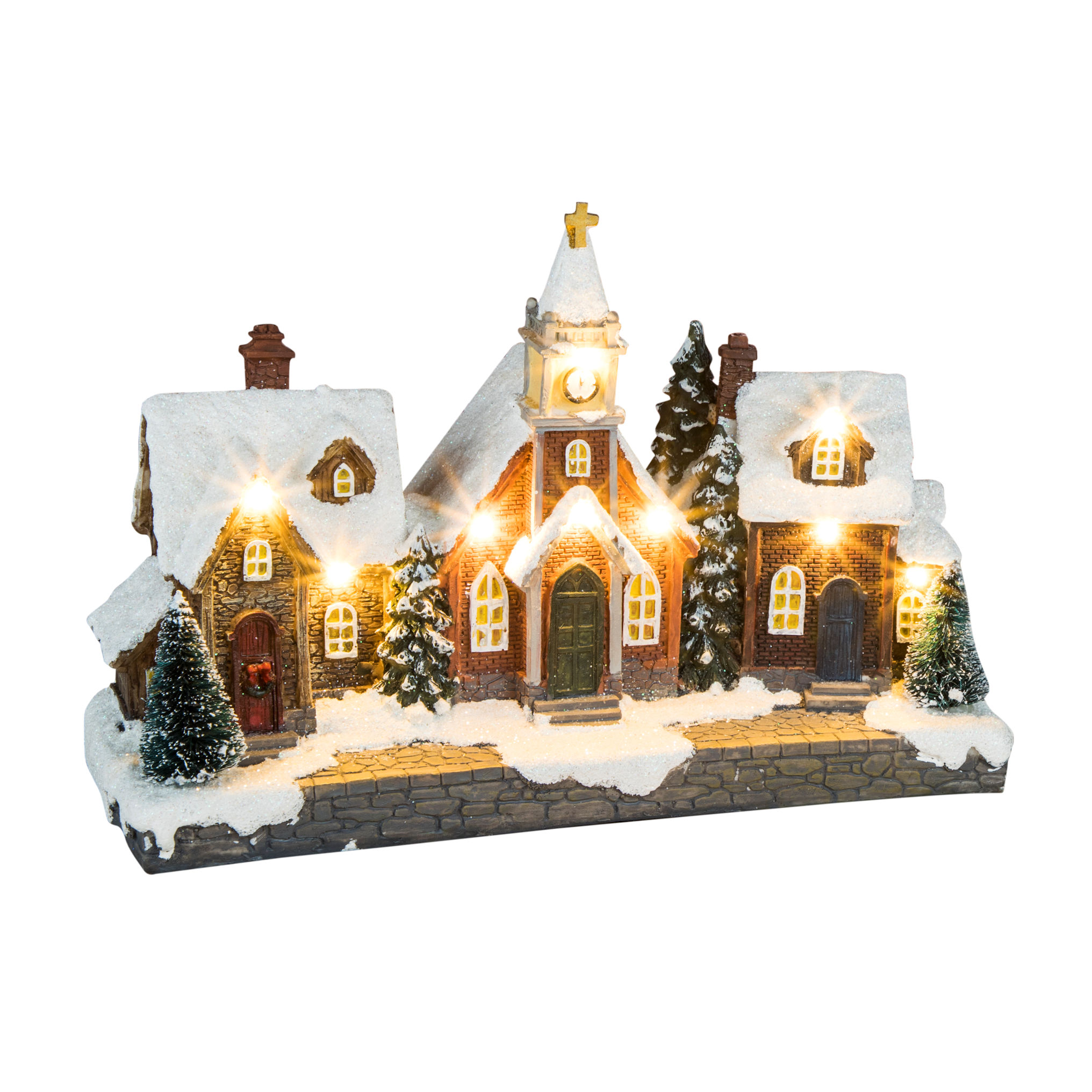 LED Weihnachtsstadt - 26,5 cm - Weihnachts Dorf Szene Tisch Deko Haus beleuchtet