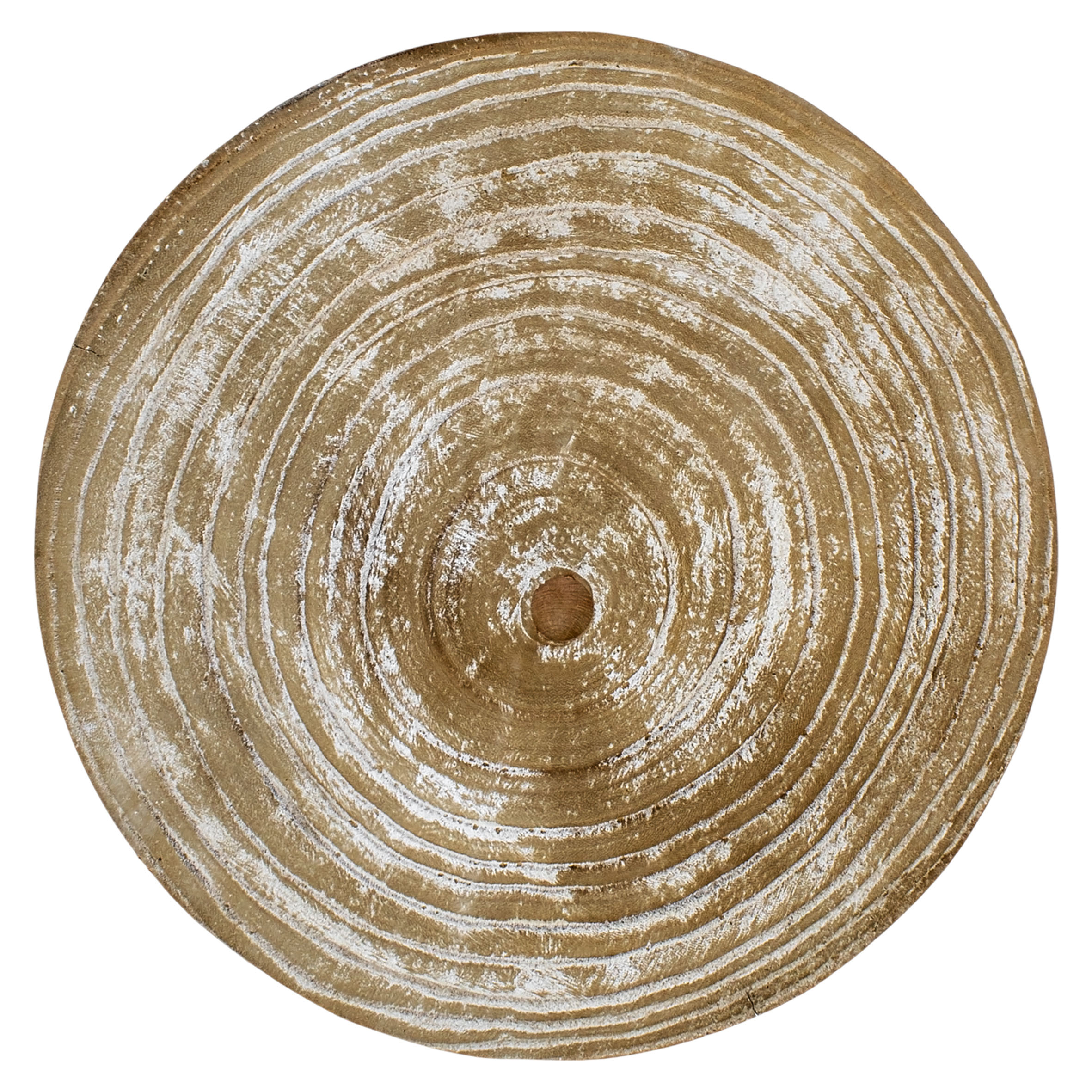 Holz Blumenhocker mit 3 Beinen white washed - Ø 35 cm - Massivholz Deko Hocker rund Shabby Chic