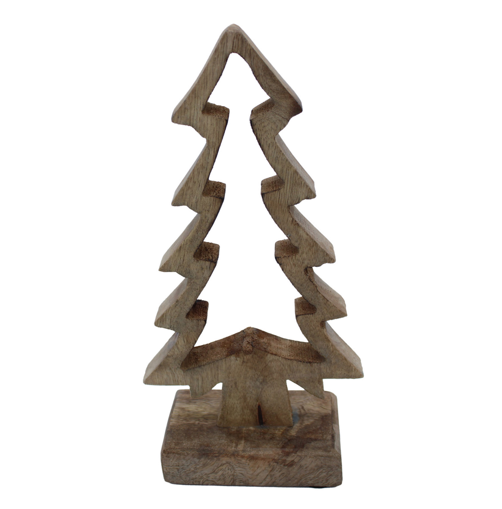 Deko Aufsteller Tannenbaum aus Mangoholz - 25 cm - Holz Weihnachtsbaum zum Aufstellen - Weihnachts Tisch Fenster Winter Advent Dekoration