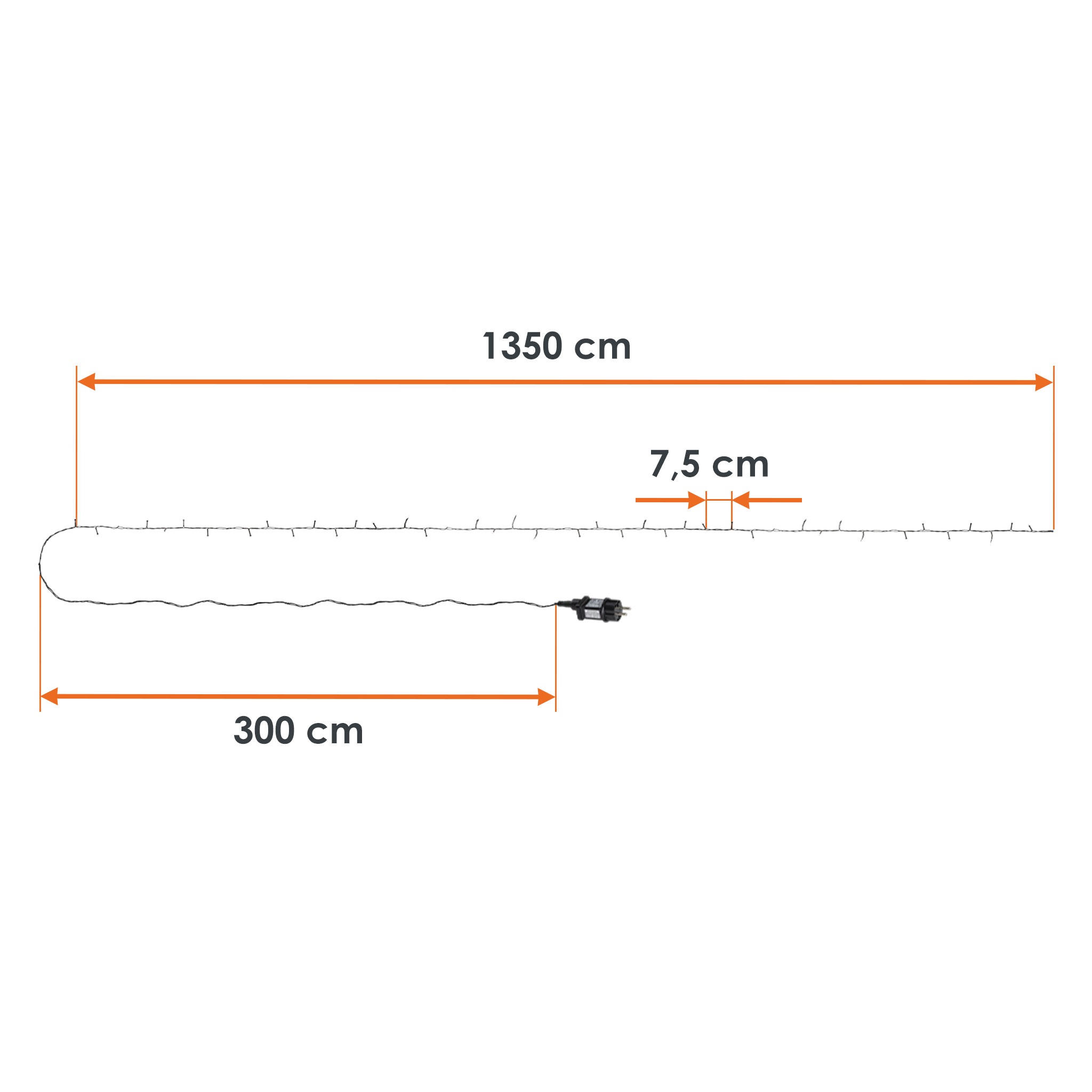LED Weihnachts Lichterkette warm weiß - 8 Längen / 40-720 LED - Garten Deko Beleuchtung