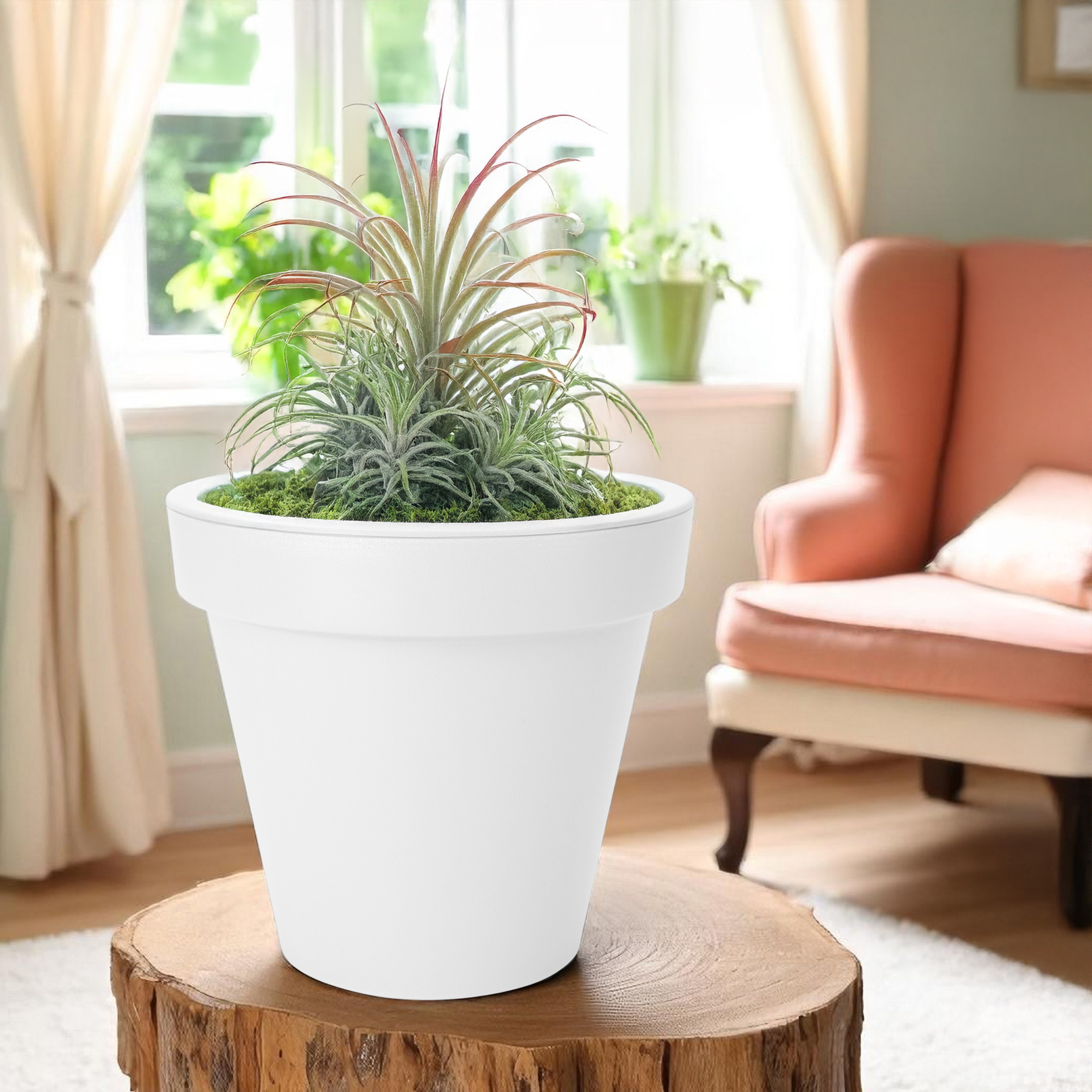Kunststoff Pflanzkübel XS rund Ø 25 cm - weiß - Blumenkübel klein für Außen und Innen
