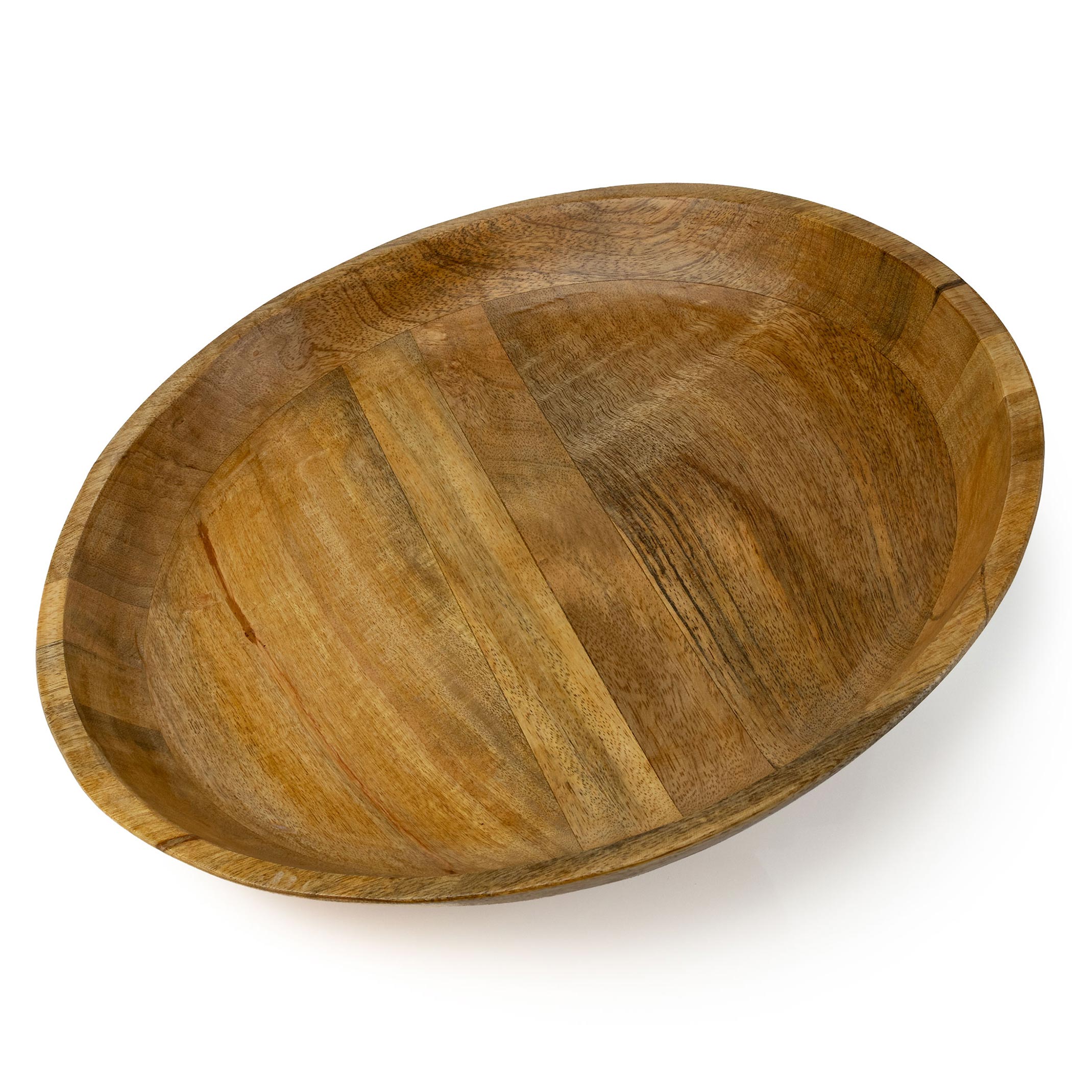 Mangoholz Deko Schale rund - 40 cm - Holz Obstschale Tablett Teller