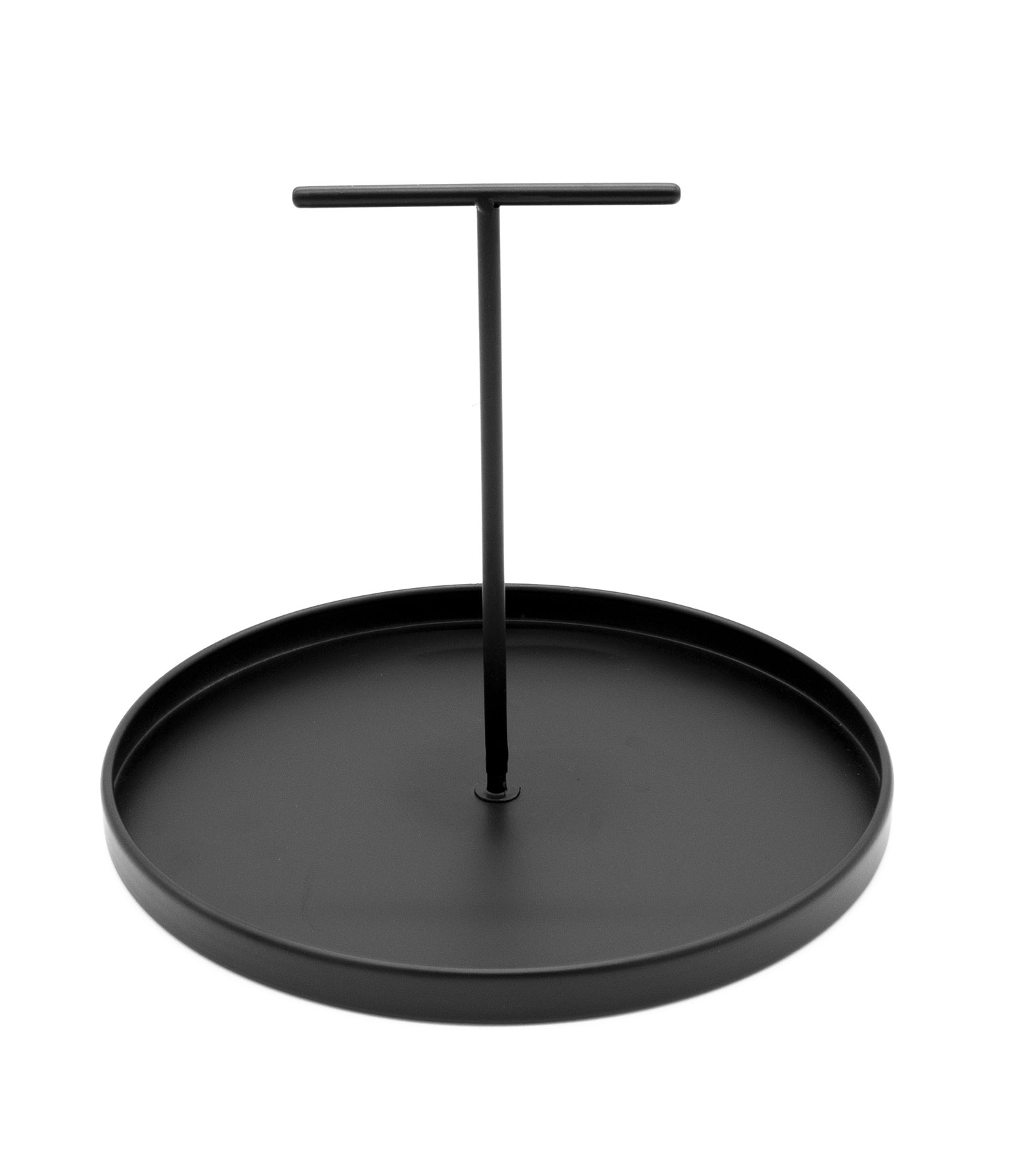 Einhand Serviertablett rund schwarz - 30 cm