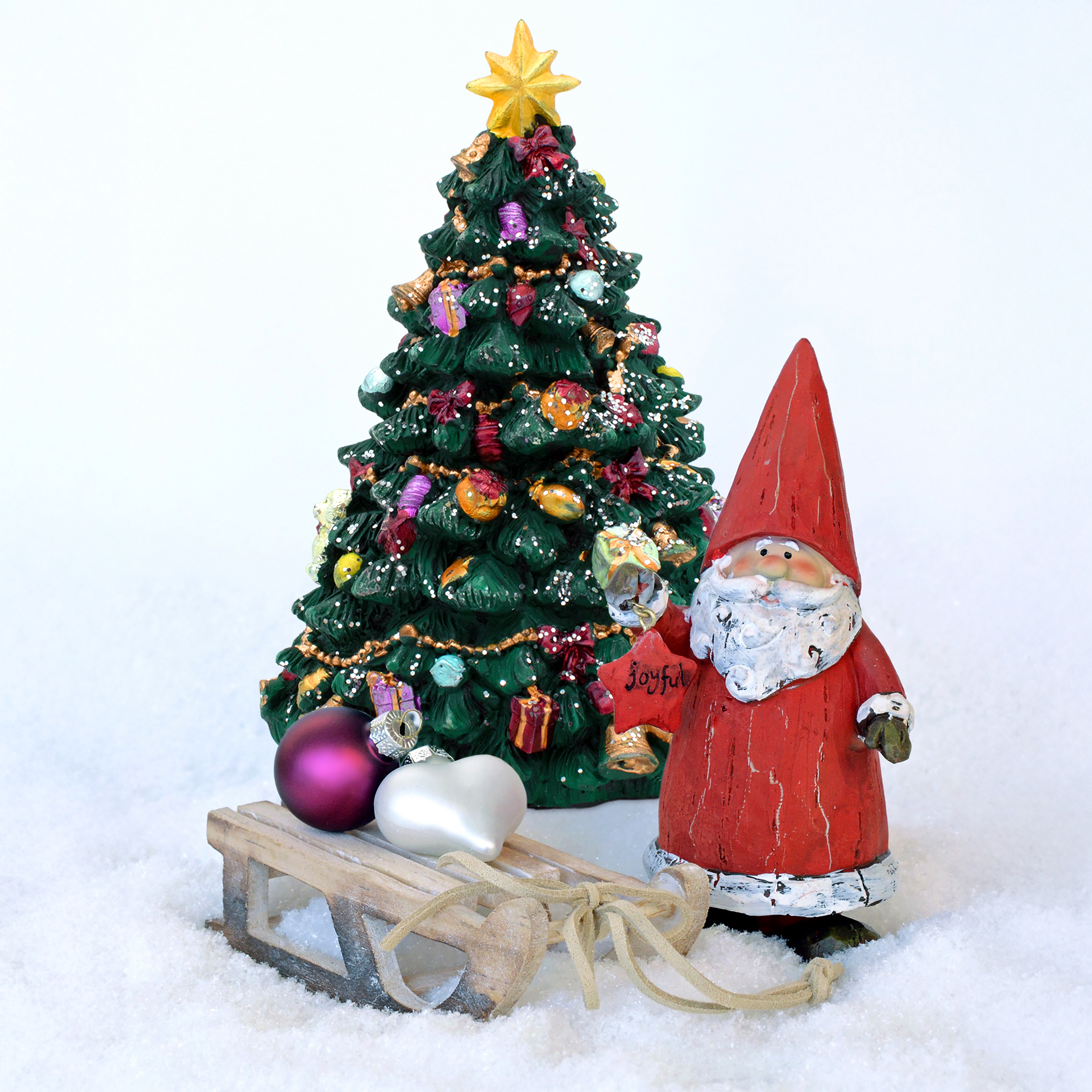 Retro Spieluhr "Oh Tannenbaum" drehend - 16 cm - Deko Weihnachtsbaum zum Aufziehen mit Musik