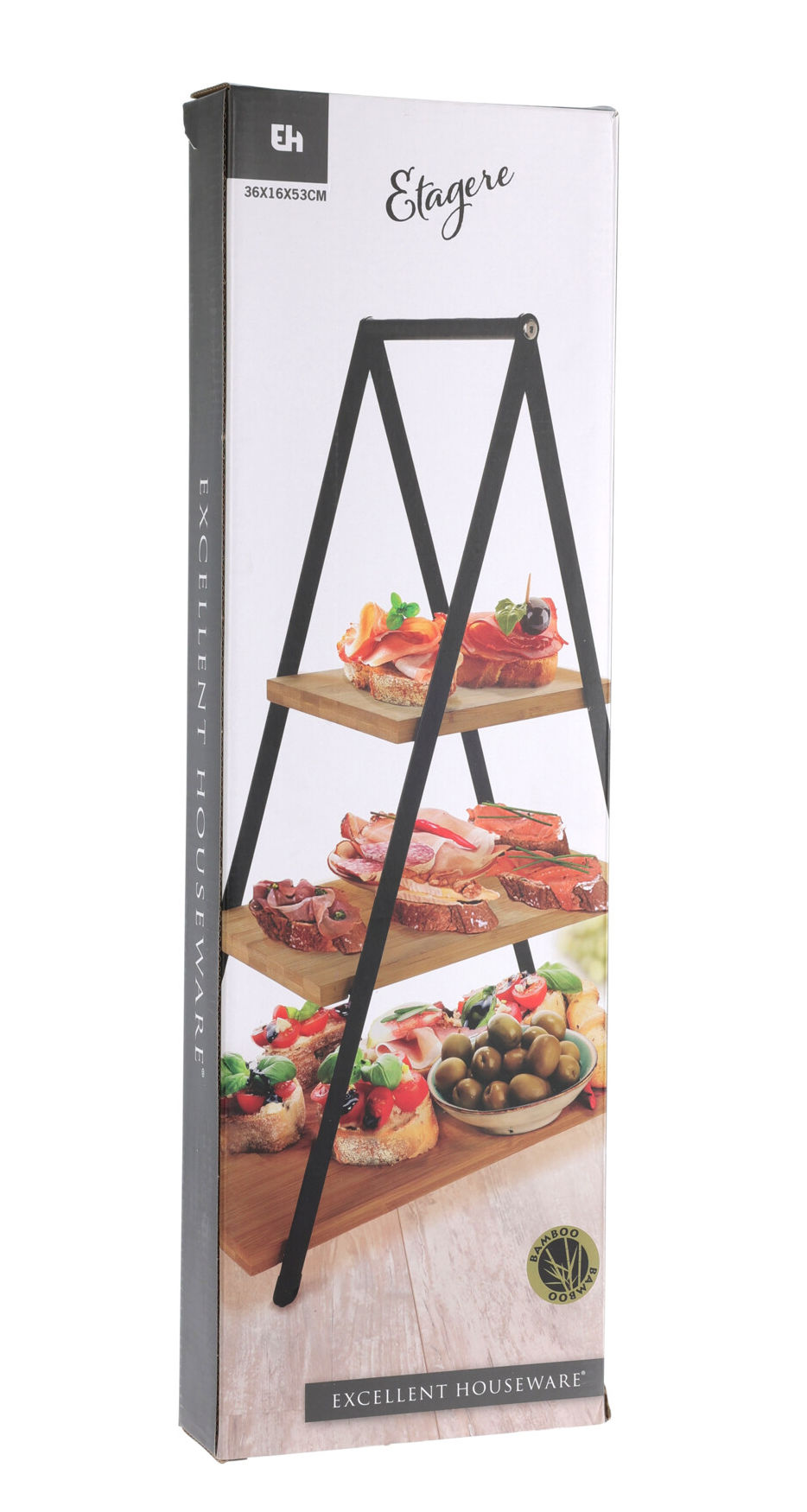 Servier Etagere mit 3 Ablagen aus Bambus Holz