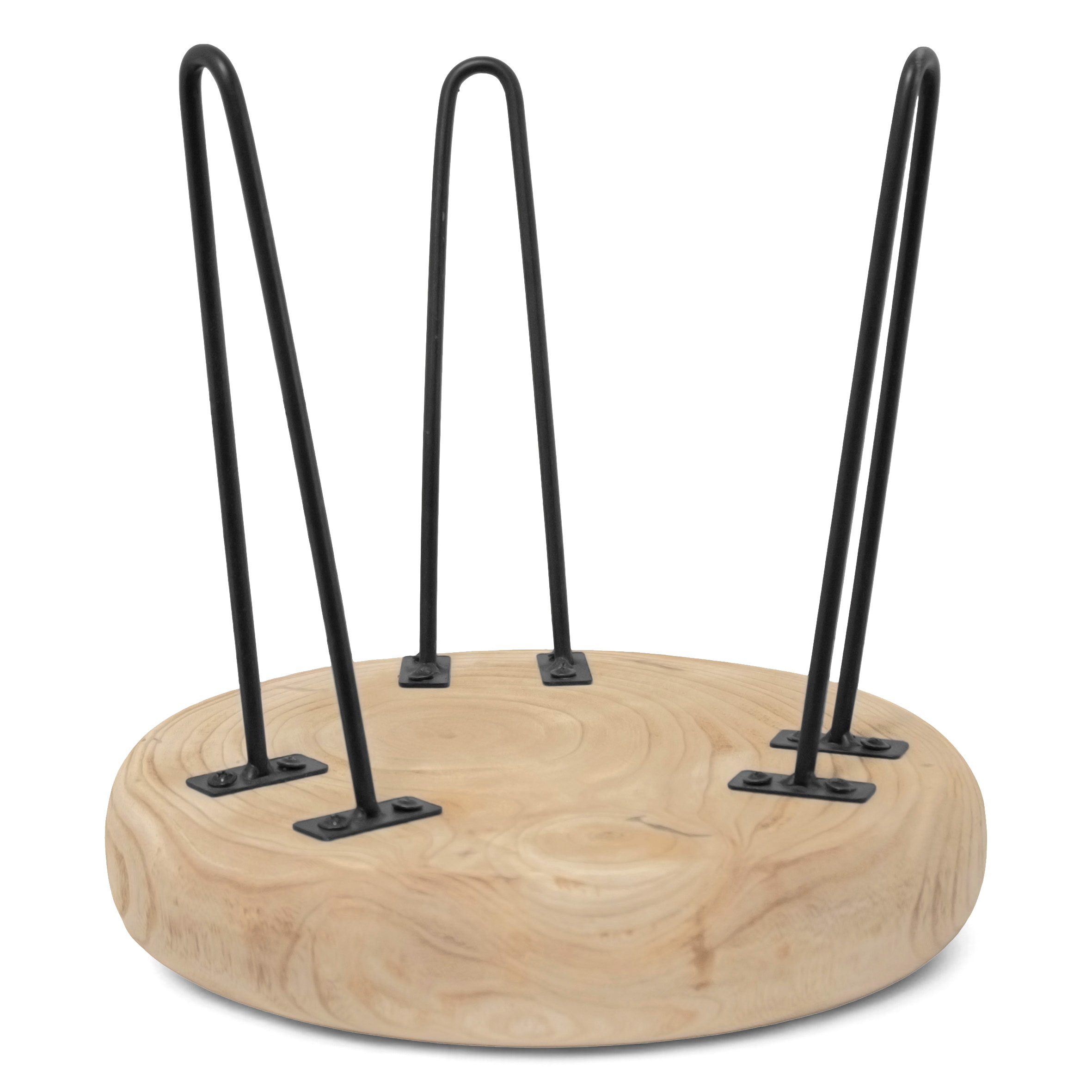 Holz Blumenhocker natur mit 3 Beinen - 32 cm - Massivholz Pflanzenständer rund naturbelassen