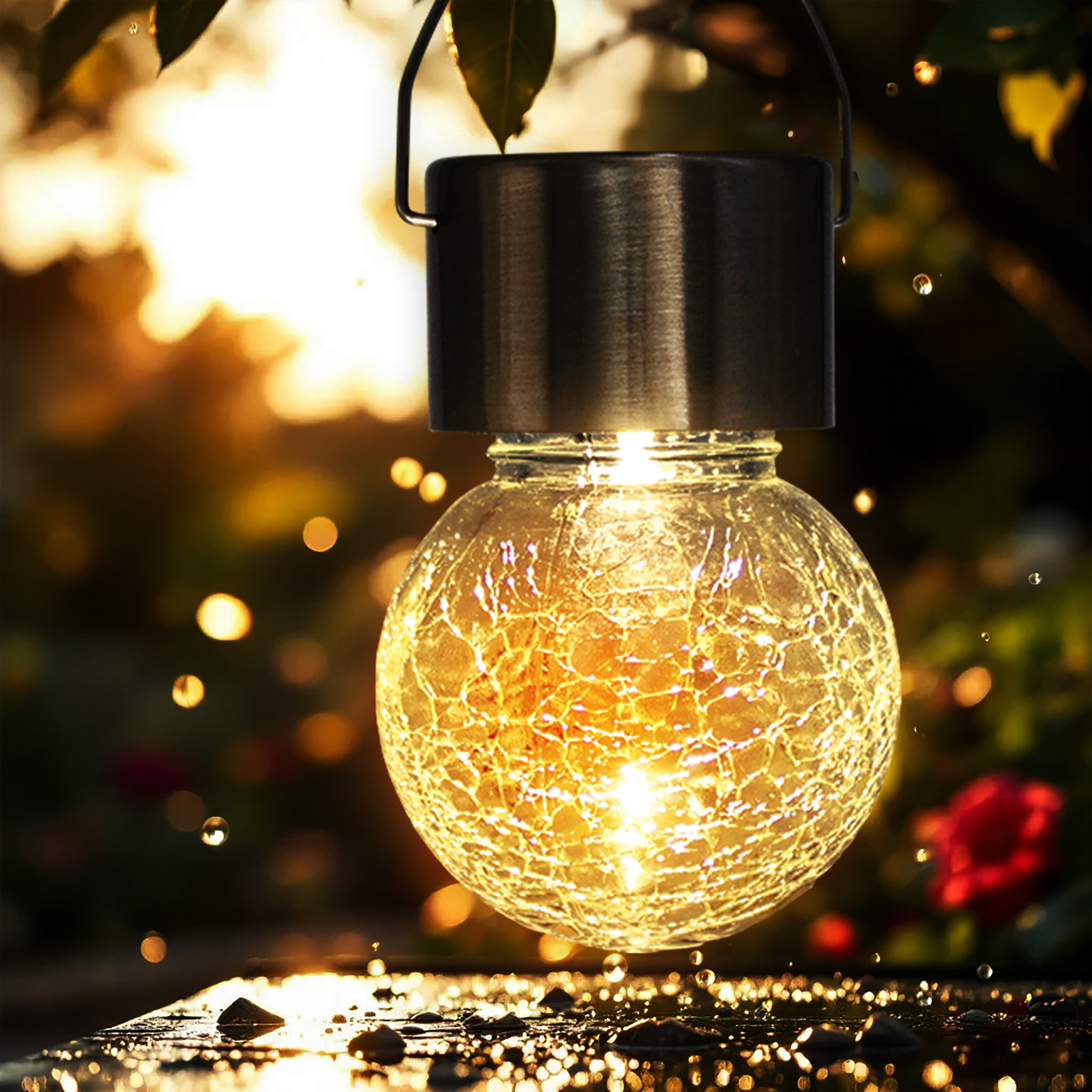 5x LED Solar Hängeleuchte kaltweiß