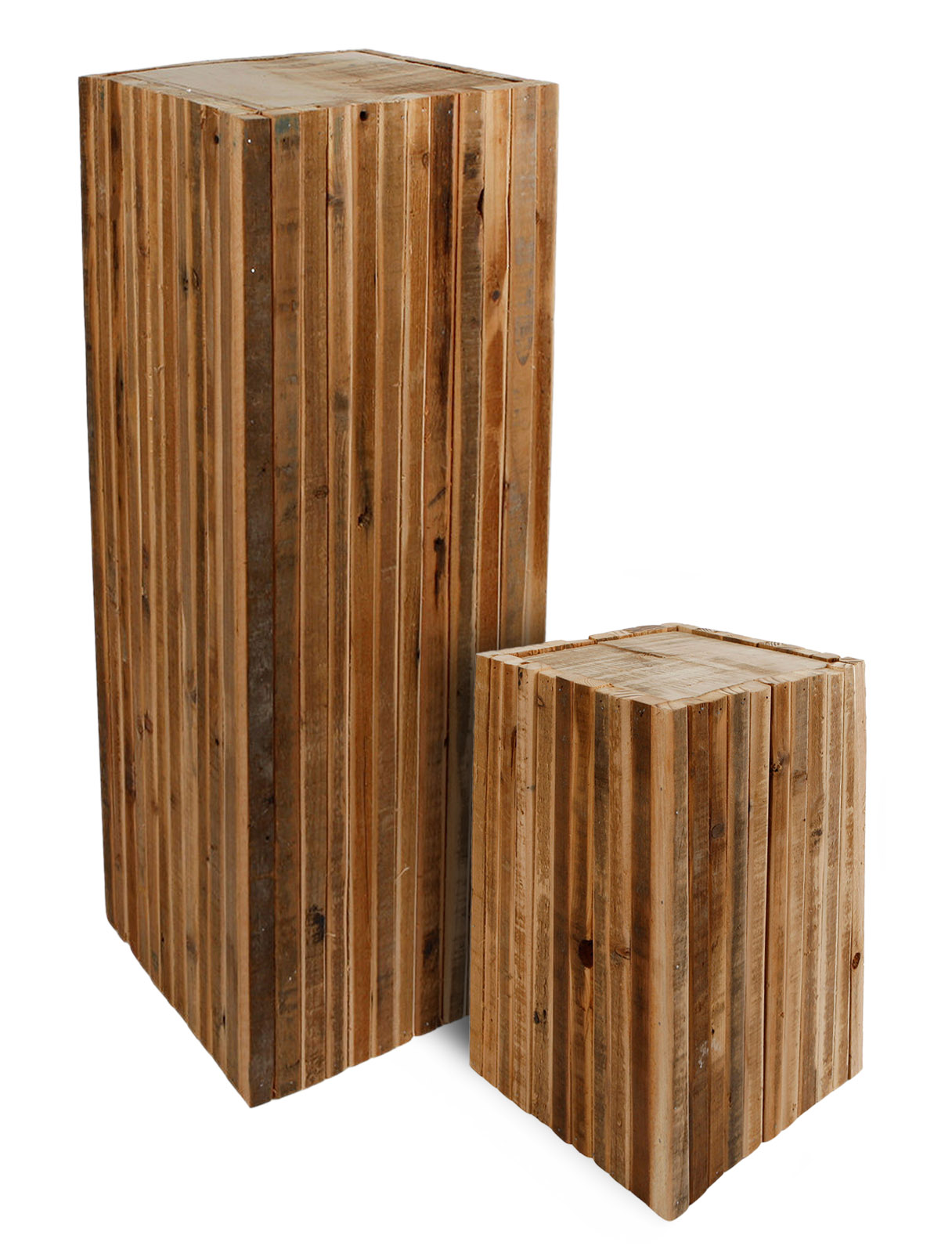  Holz Blumenhocker "Leon" - 2 Größen - Deko Pflanzenständer im rustikalen Look 