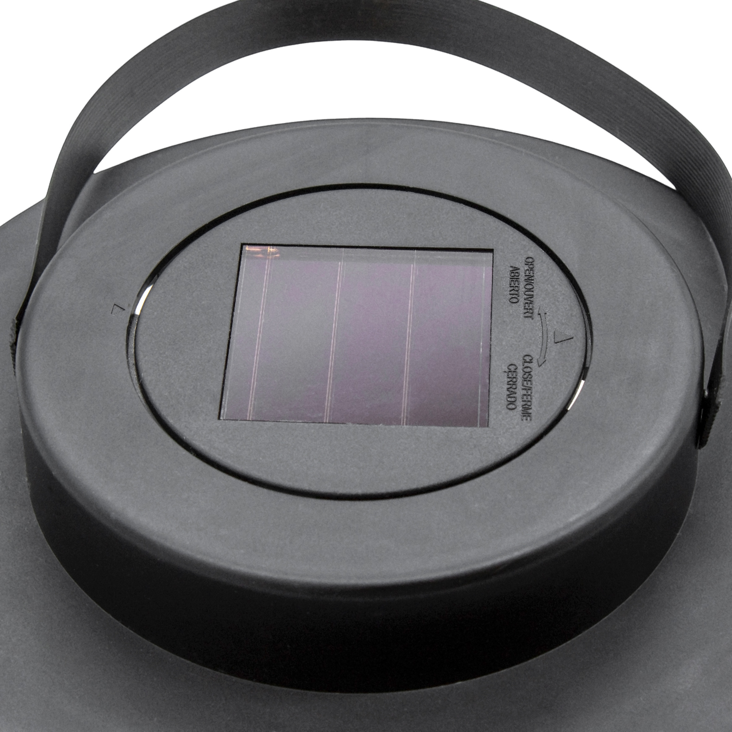Solar Laterne rund mit LED Kerze - 23 x 18 cm - Gartenleuchte schwarz im Gitter Design