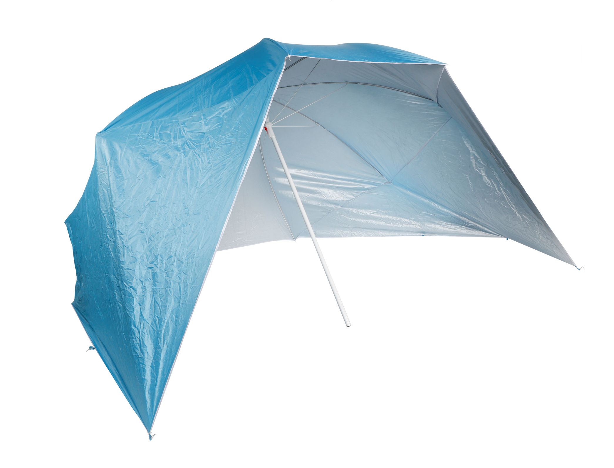 Sonnenschirm 2,4m mit Seitenteilen - 50+ UV Schutz - Strand Schirm Strandmuschel