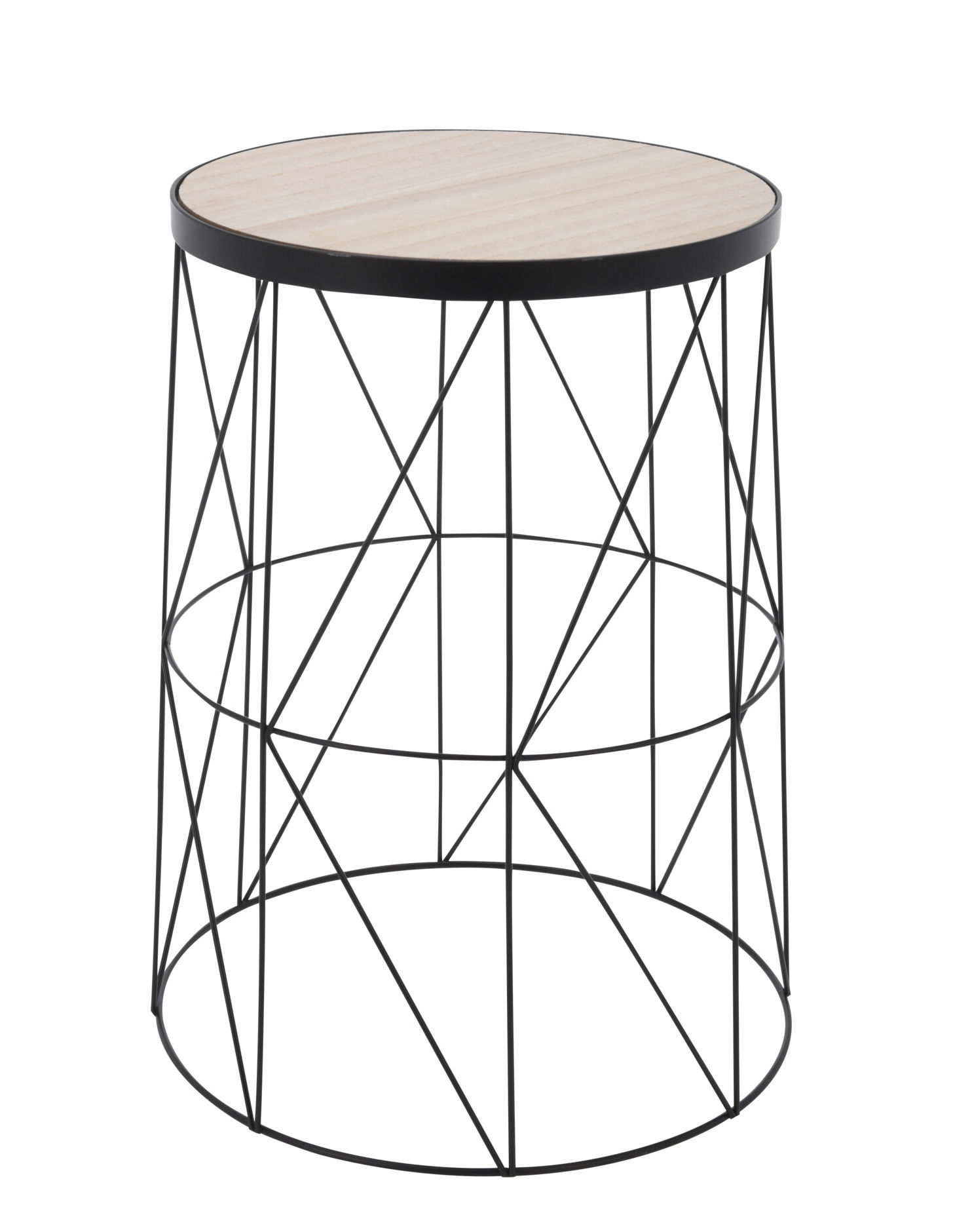 Design Metall Beistelltisch 37,5 cm Höhe - Farbe wählbar - kleiner Tisch aus Metall und Holz