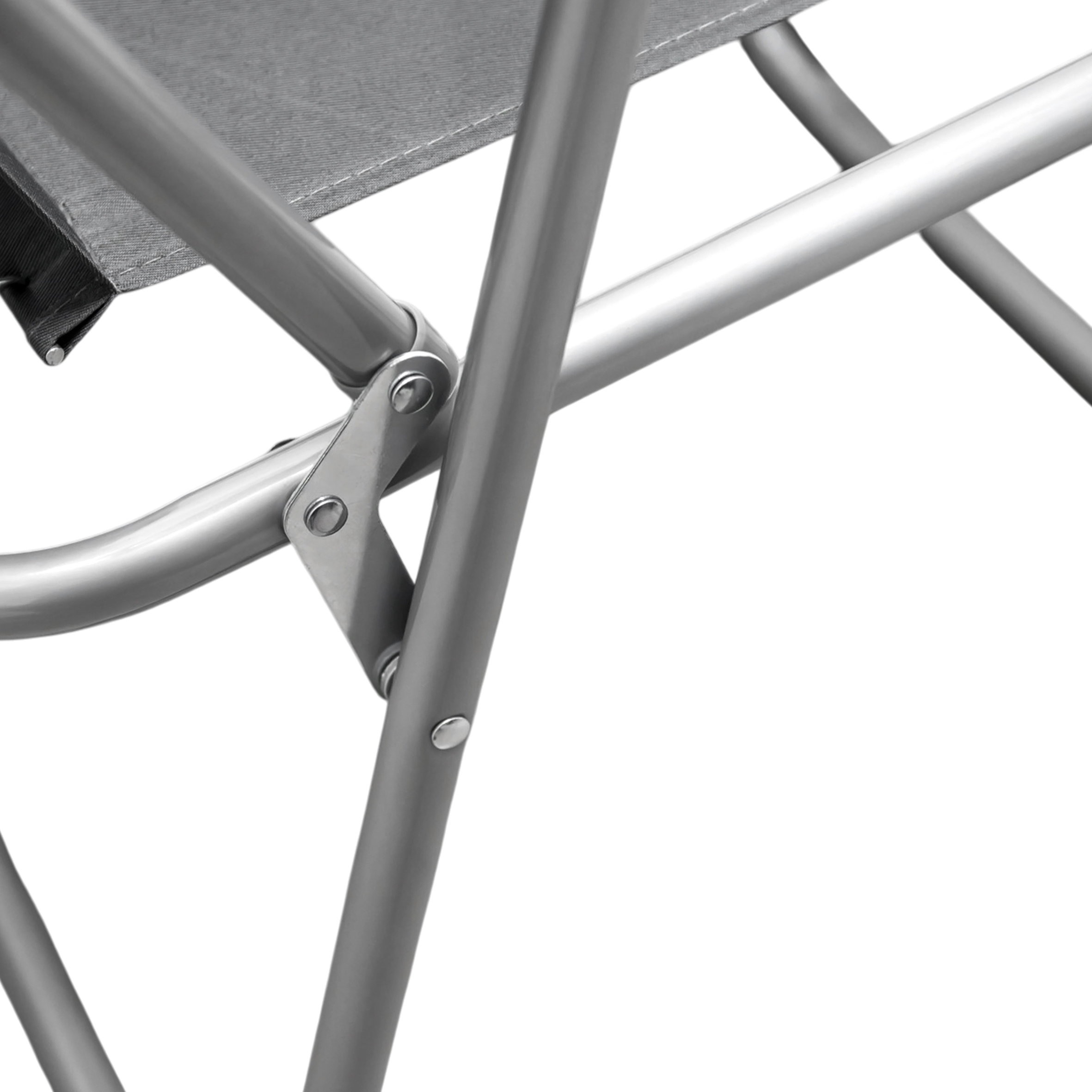 Camping Klappstuhl mit Armlehnen belastbar bis 100 kg - grau - Leichter und Kompakter Outdoor Stuhl für Camping und Garten