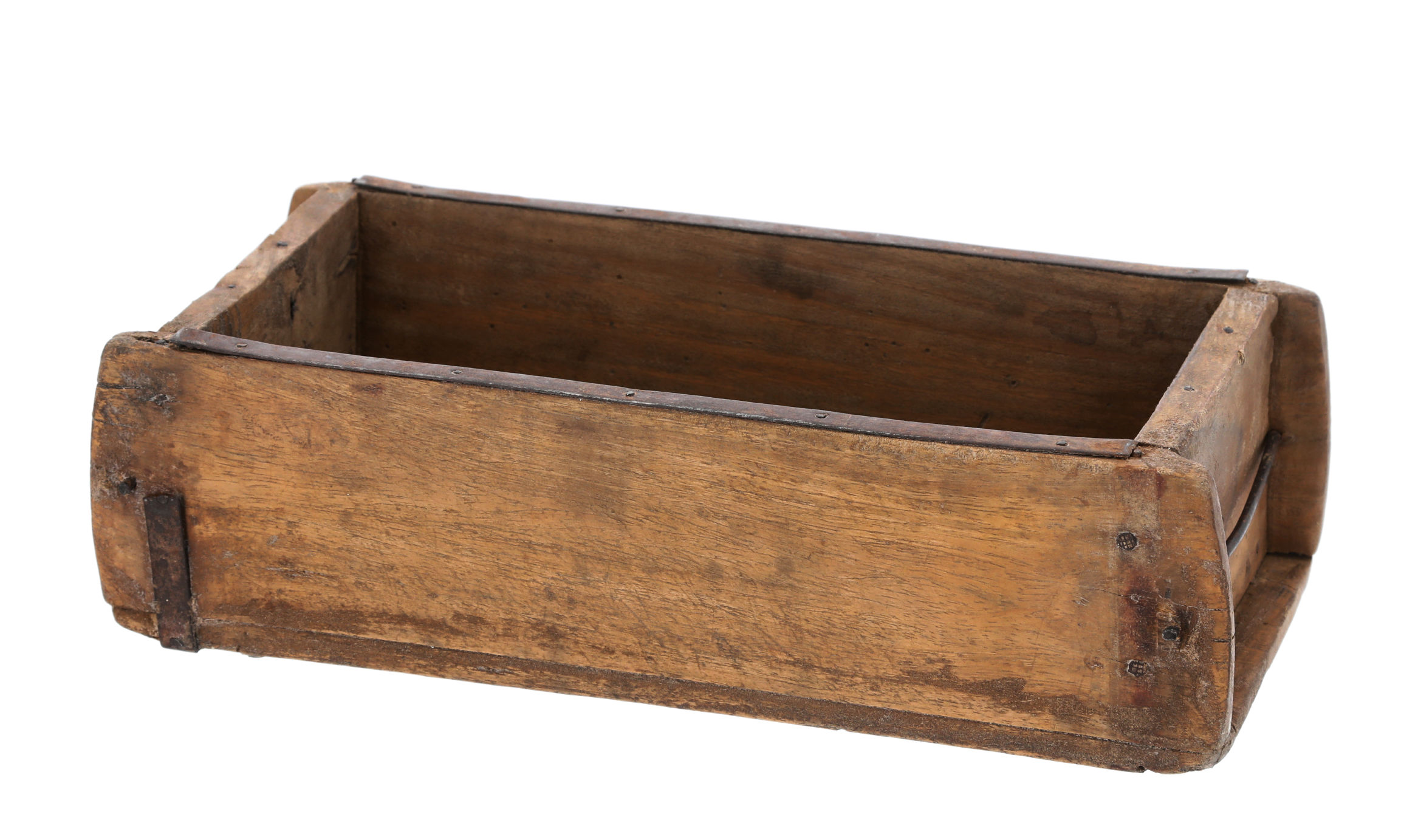 Ziegelform Holz Kiste mit Metall Beschlägen - 30 x 15 cm - Vintage Deko Kiste aus Altholz