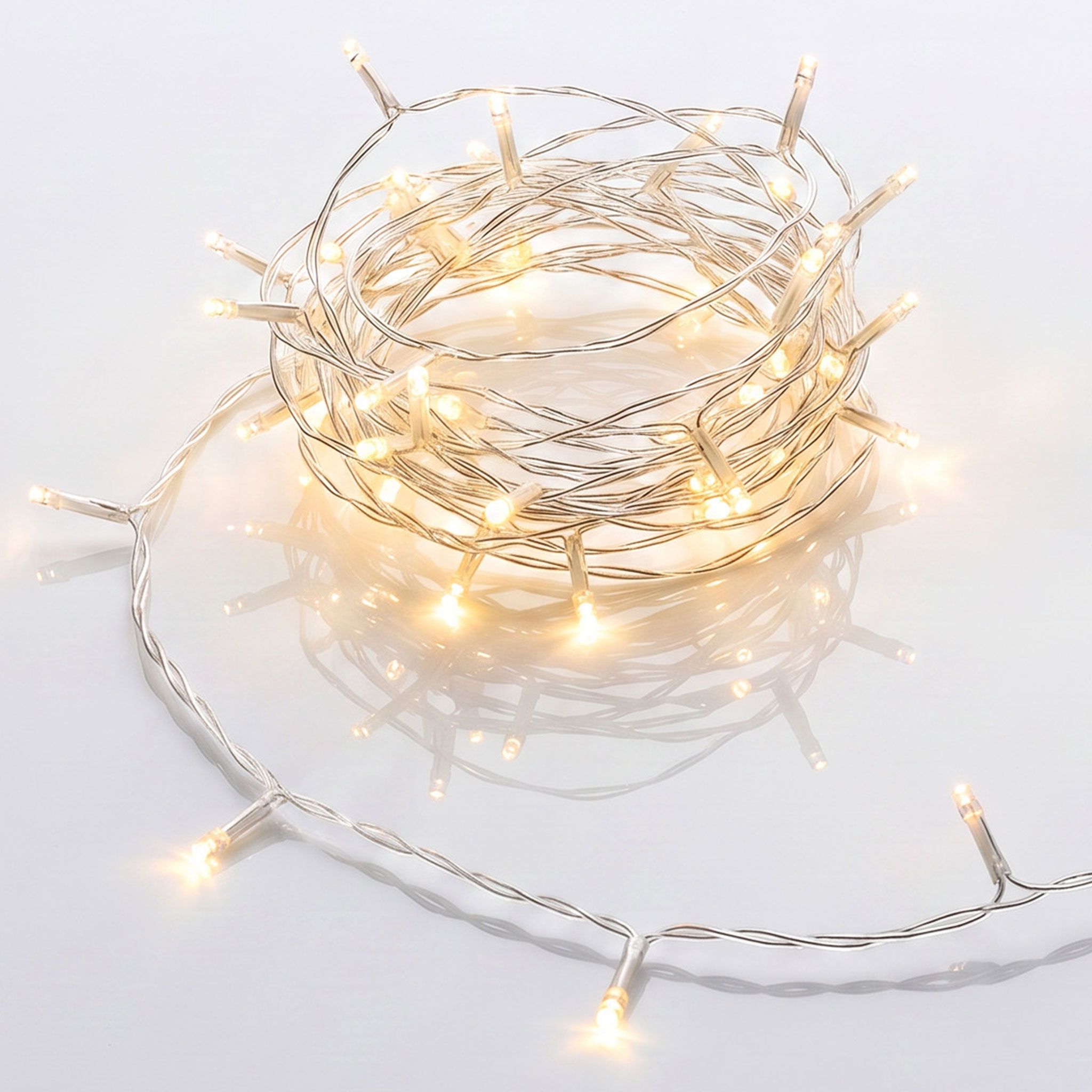 Lichterkette mit 50 LED in warm weiß - 500 cm - Weihnachts Tischlichterkette