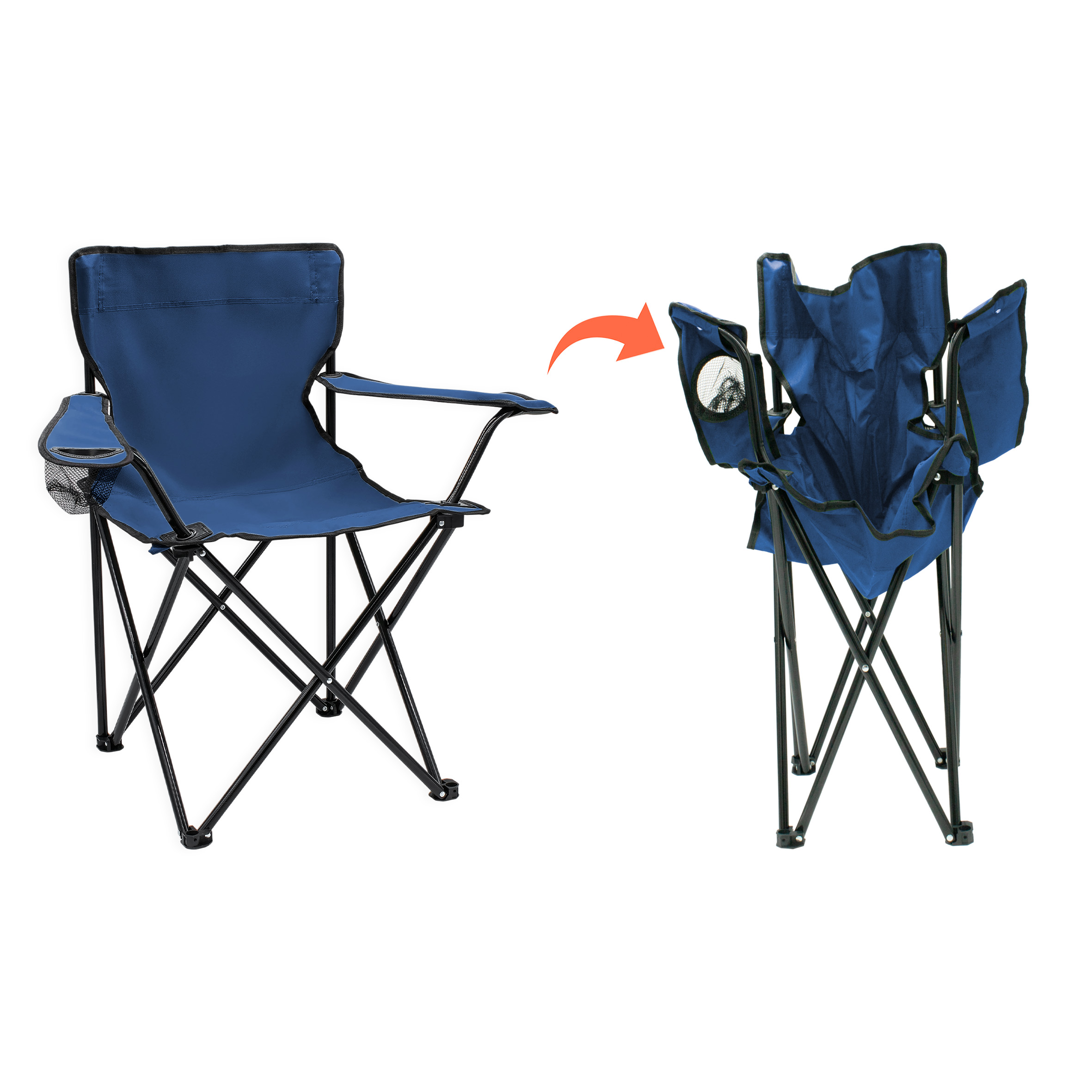 Campingstuhl mit Getränkehalter - 9 verschiedene Farben - Camping Strand und Garten Klappstuhl