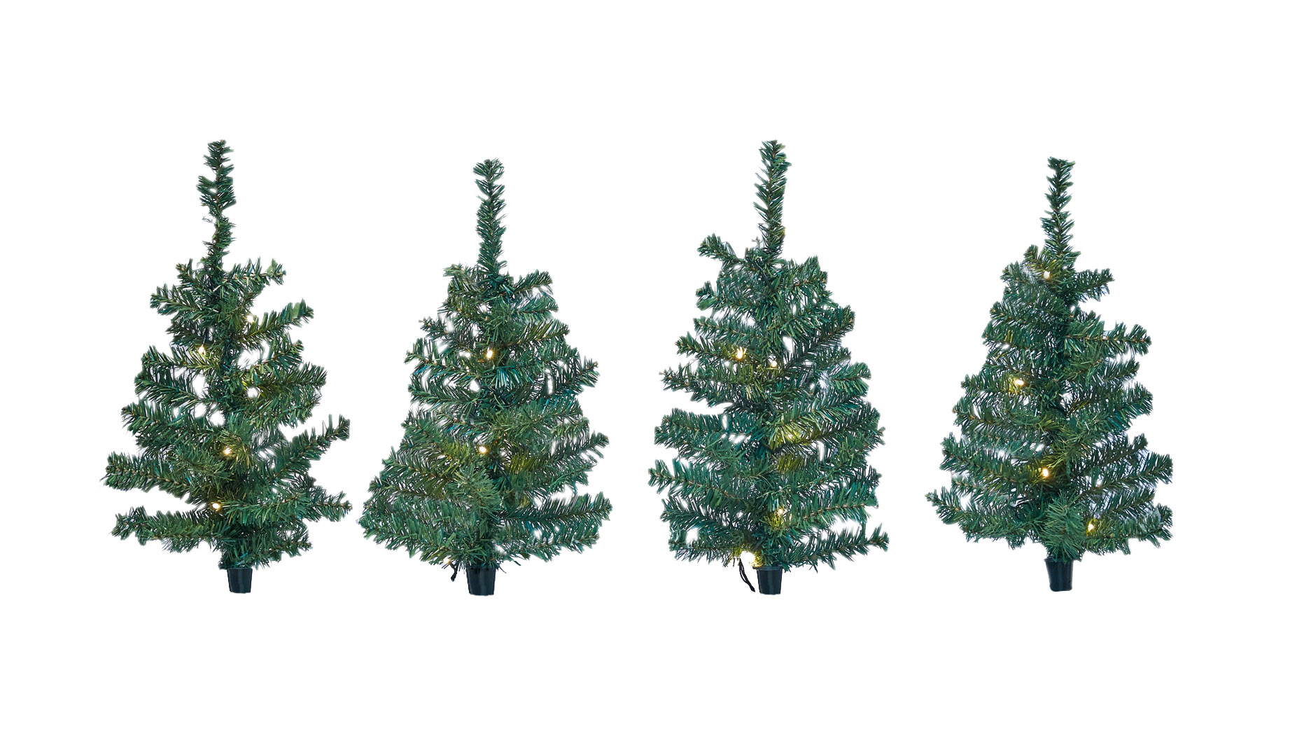 Lichterbäumchen Gartenstecker 50 cm - 4er Set / 40 LED - Weihnachts Deko Garten Beleuchtung