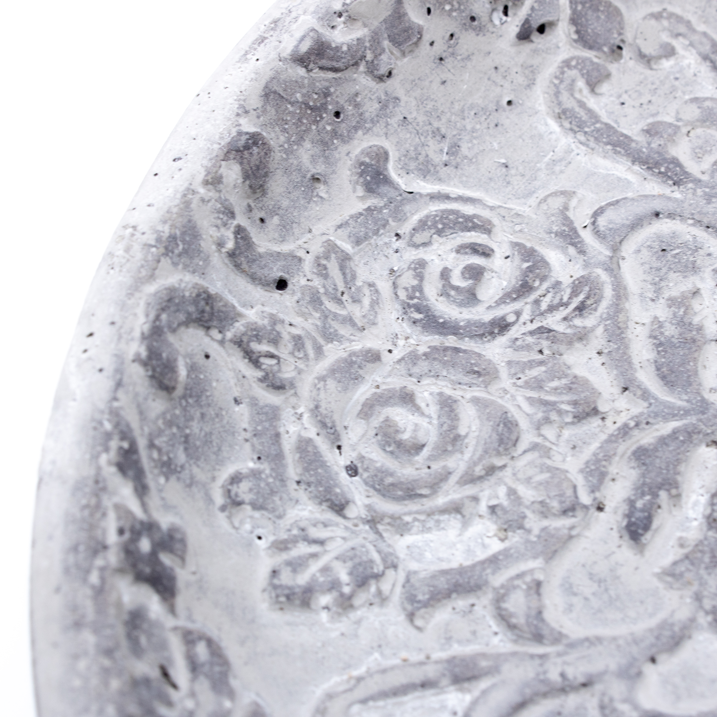 Beton Vogeltränke in grau mit Ornamenten - 24 cm - Vogelbad aus Stein mit Relief Muster