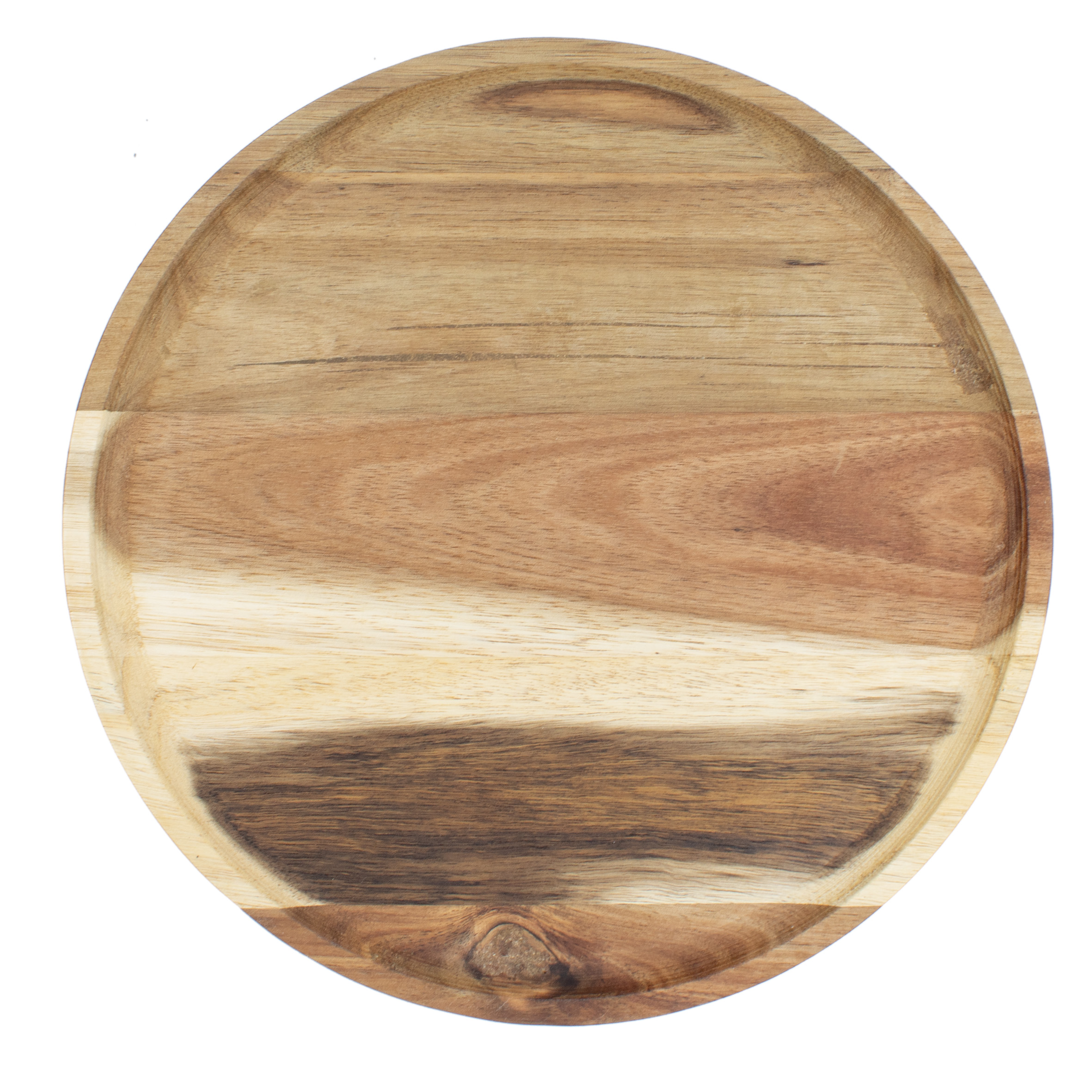 Akazien Servierplatte lebensmittelecht - Ø 29 cm - Holz Servierteller rund natur