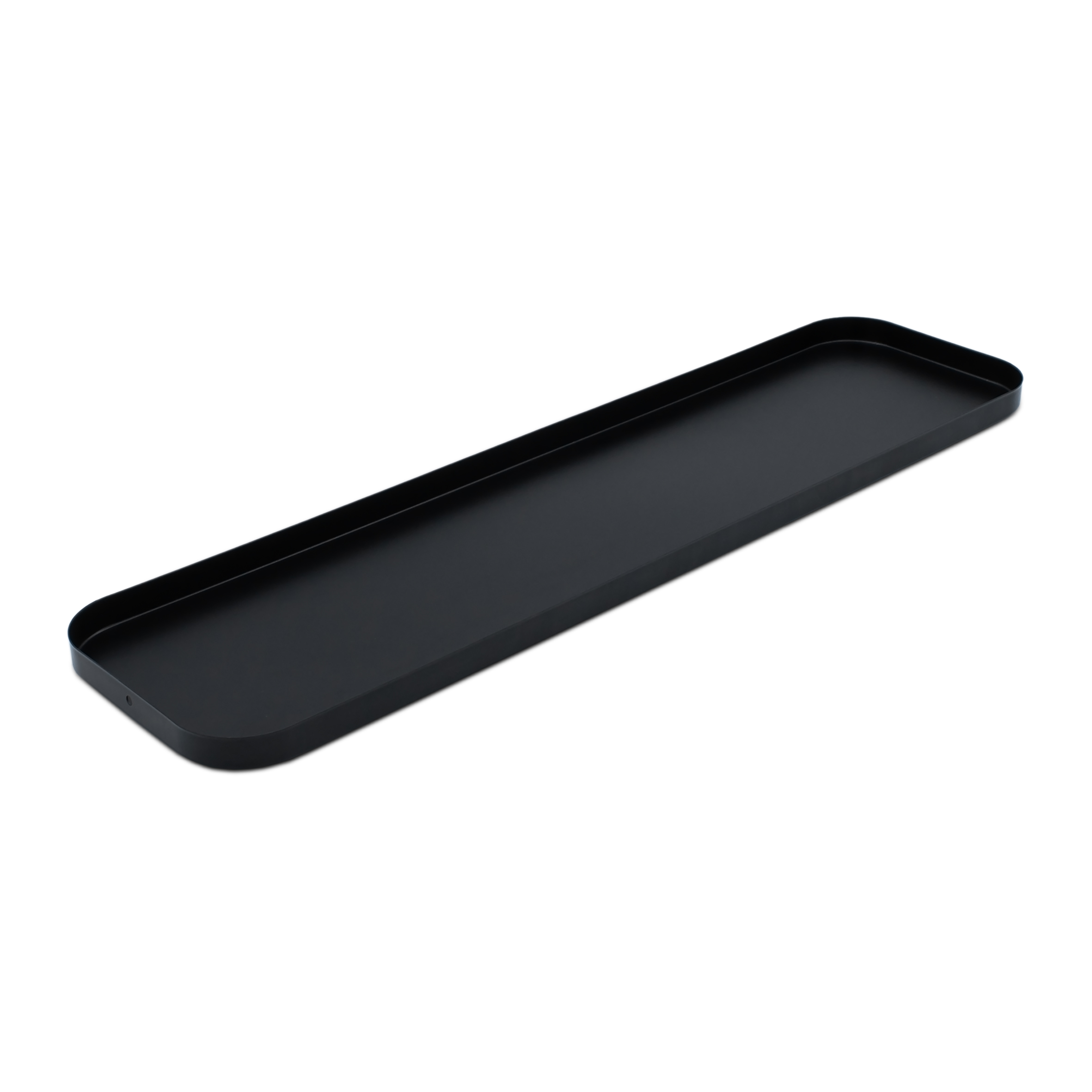 Metall Kerzentablett schwarz - 50 cm x 13 cm - Deko Tablett recheckig mit Rand