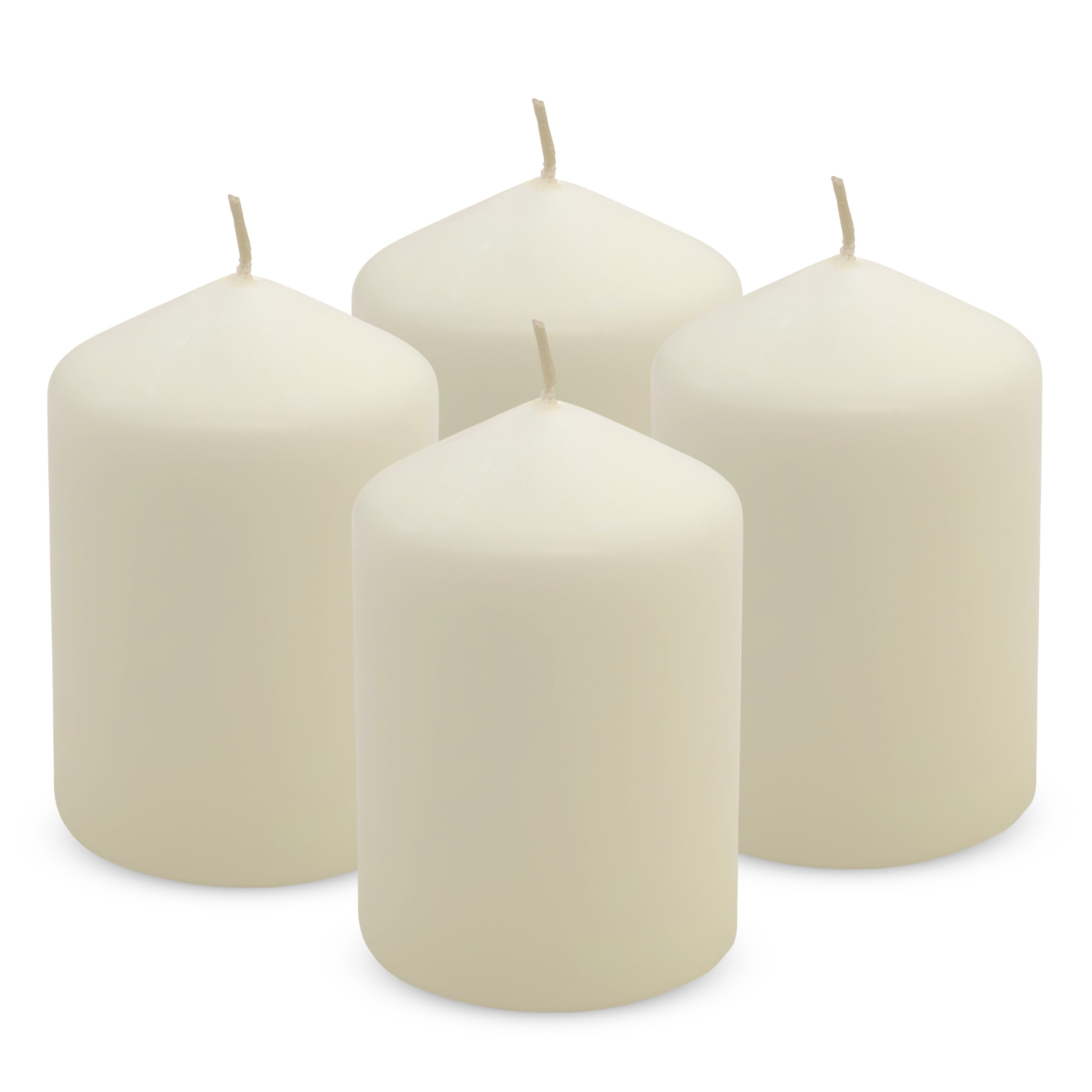 Echtwachs Stumpenkerze 4er Set 10 x 7 cm - creme weiß - Blockkerze für Adventskranz und Laternen