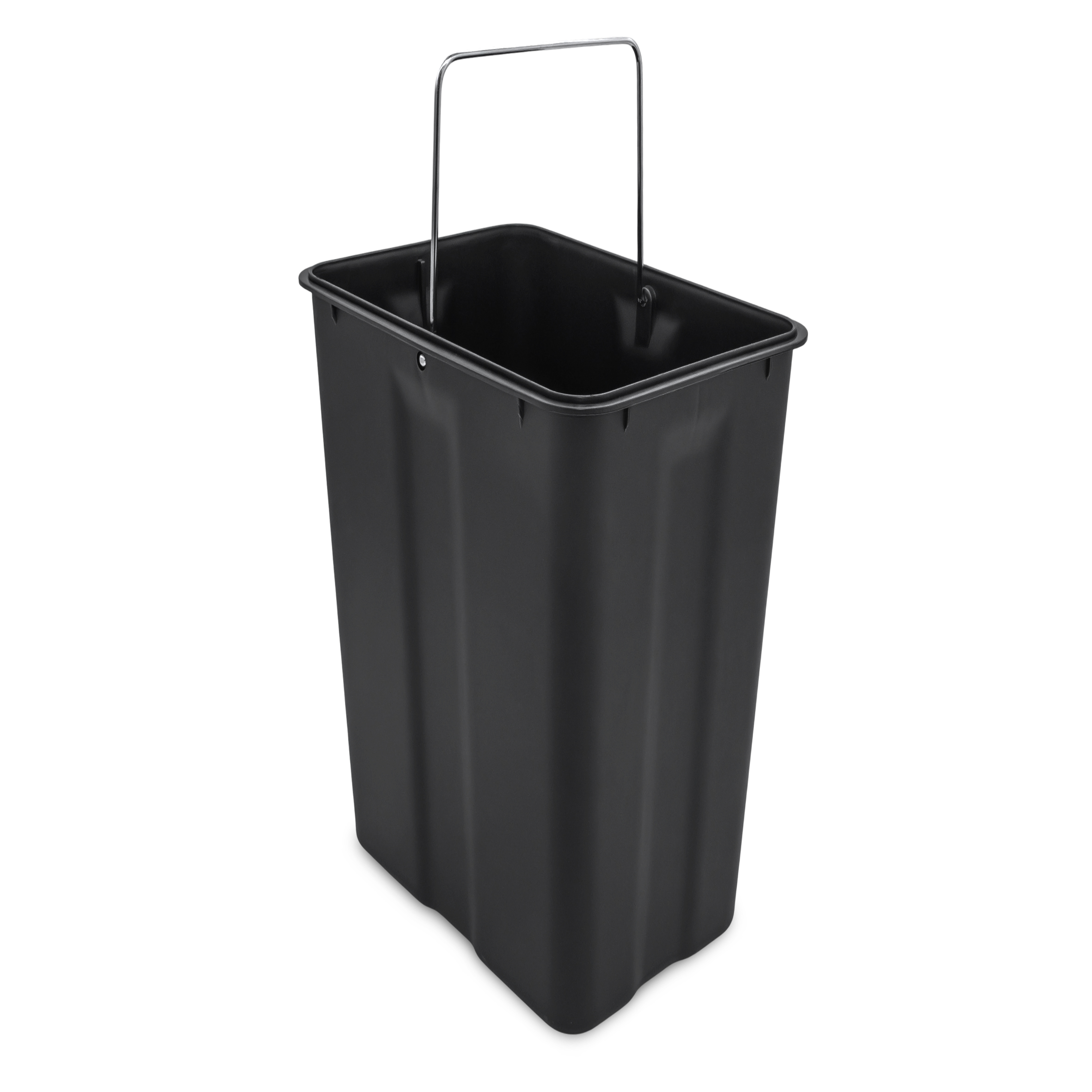 Edelstahl Tretmülleimer eckig schwarz matt 61 x 33 cm mit Deckel - 30 L - Metall Mülleimer mit Fußpedal und entnehmbarem Inneneimer