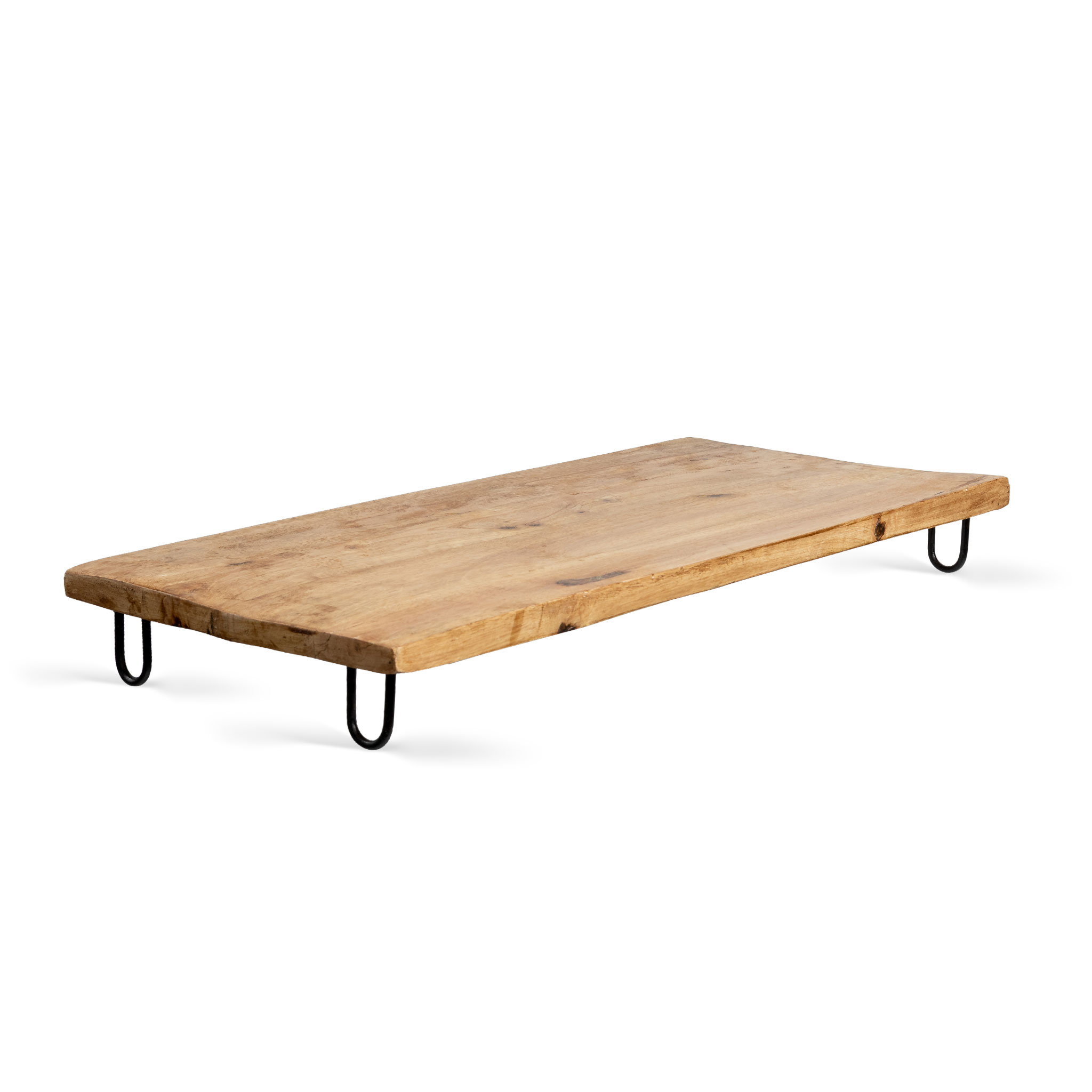 Mango Servierplatte mit 4 Standfüßen - 50 cm - großes Holz Tablett für Käse oder Tapas