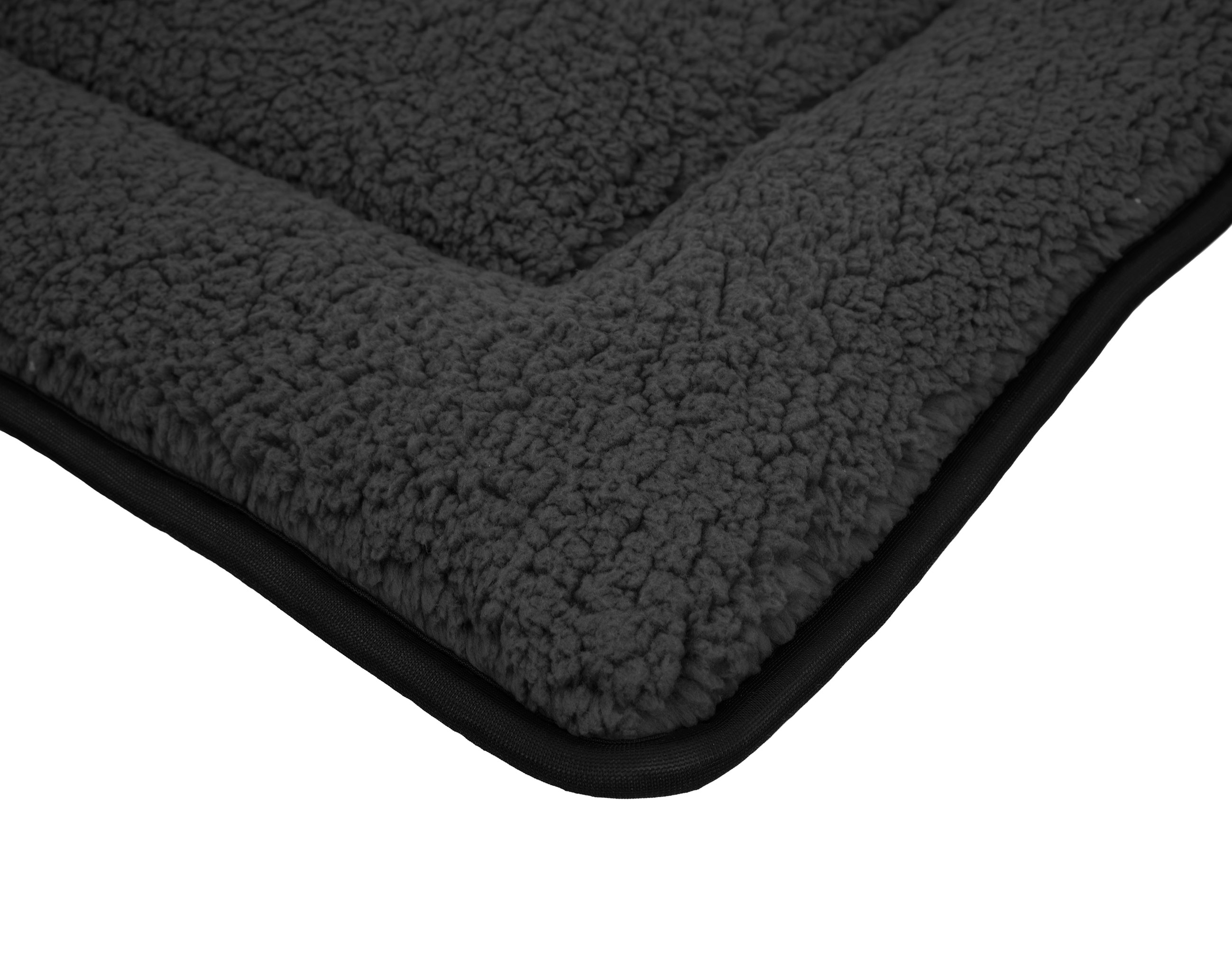 Plüsch Haustiermatte waschbar 90 x 60 cm - anthrazit - Hundebett mit rutschfester Unterseite