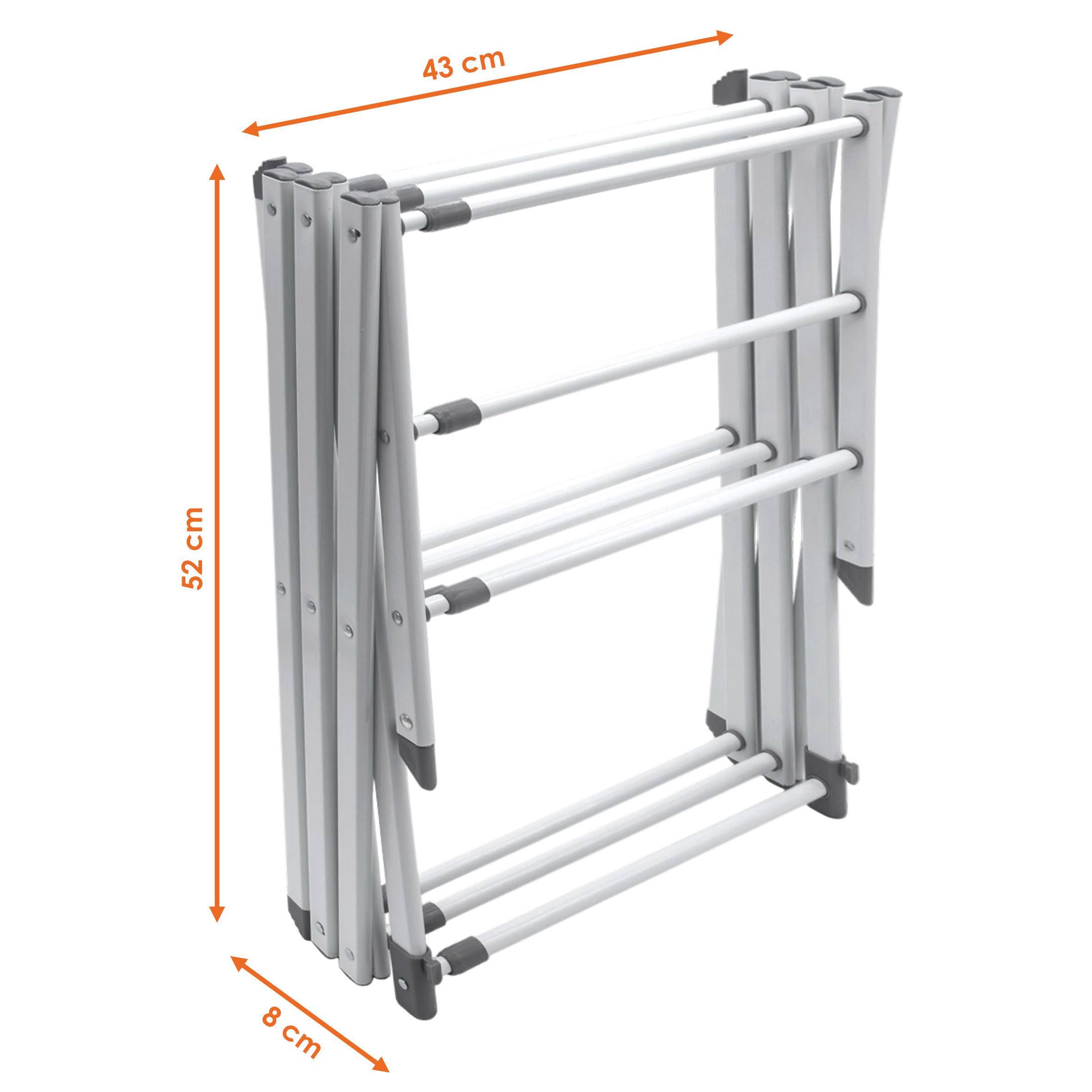 Teleskop Wäscheständer weiß bis zu 7,5m Trockenlänge - 104 x 43-75 cm - Turm Trockengestell ausziehbar und klappbar