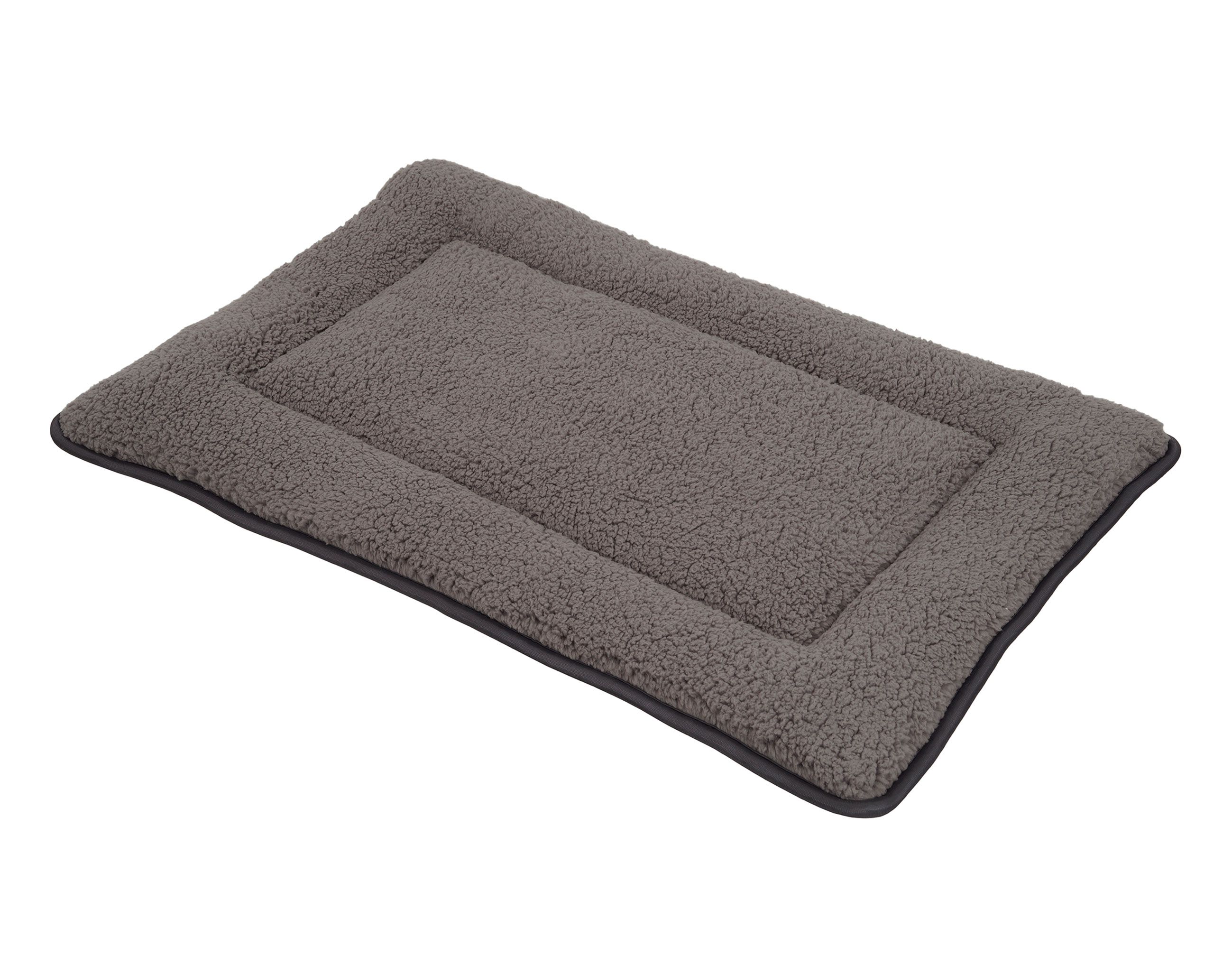 Plüsch Haustiermatte waschbar 90 x 60 cm - grau - Hundebett mit rutschfester Unterseite
