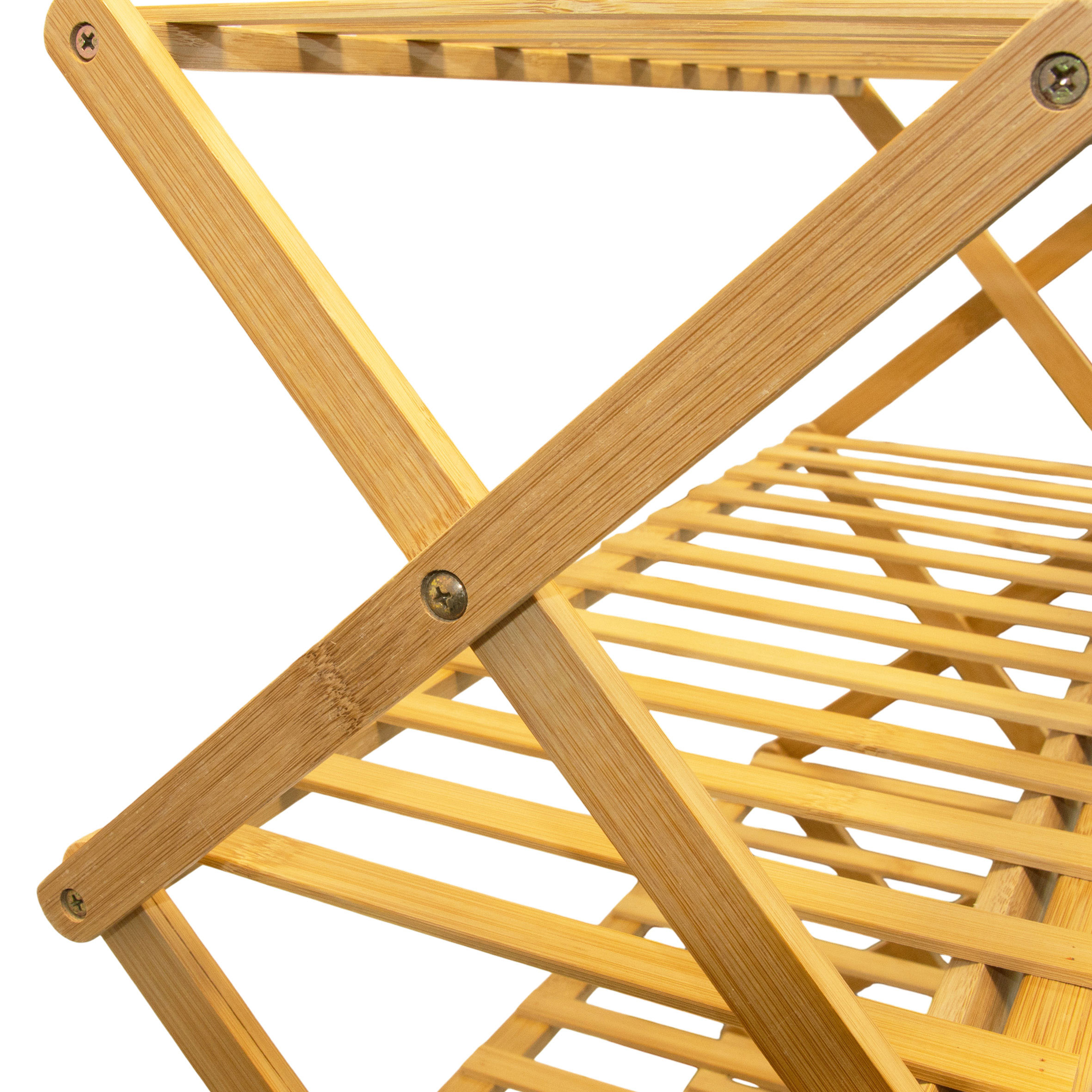 Klappbares Bambus Schuhregal mit 5 Ablagen - 87 x 68 cm - platzsparendes Aufbewahrungsregal für Schuhe