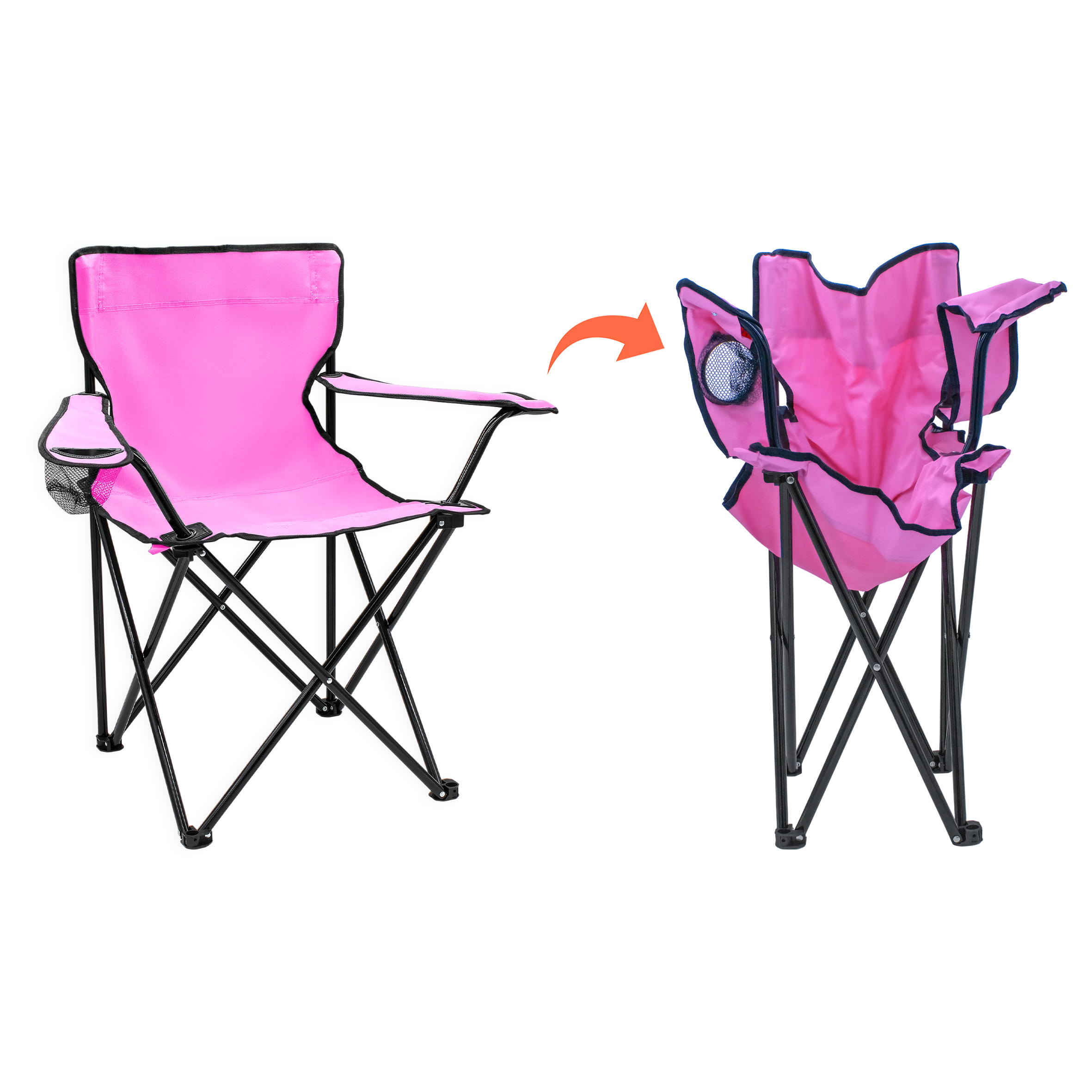 Campingstuhl mit Getränkehalter - 9 verschiedene Farben - Camping Strand und Garten Klappstuhl